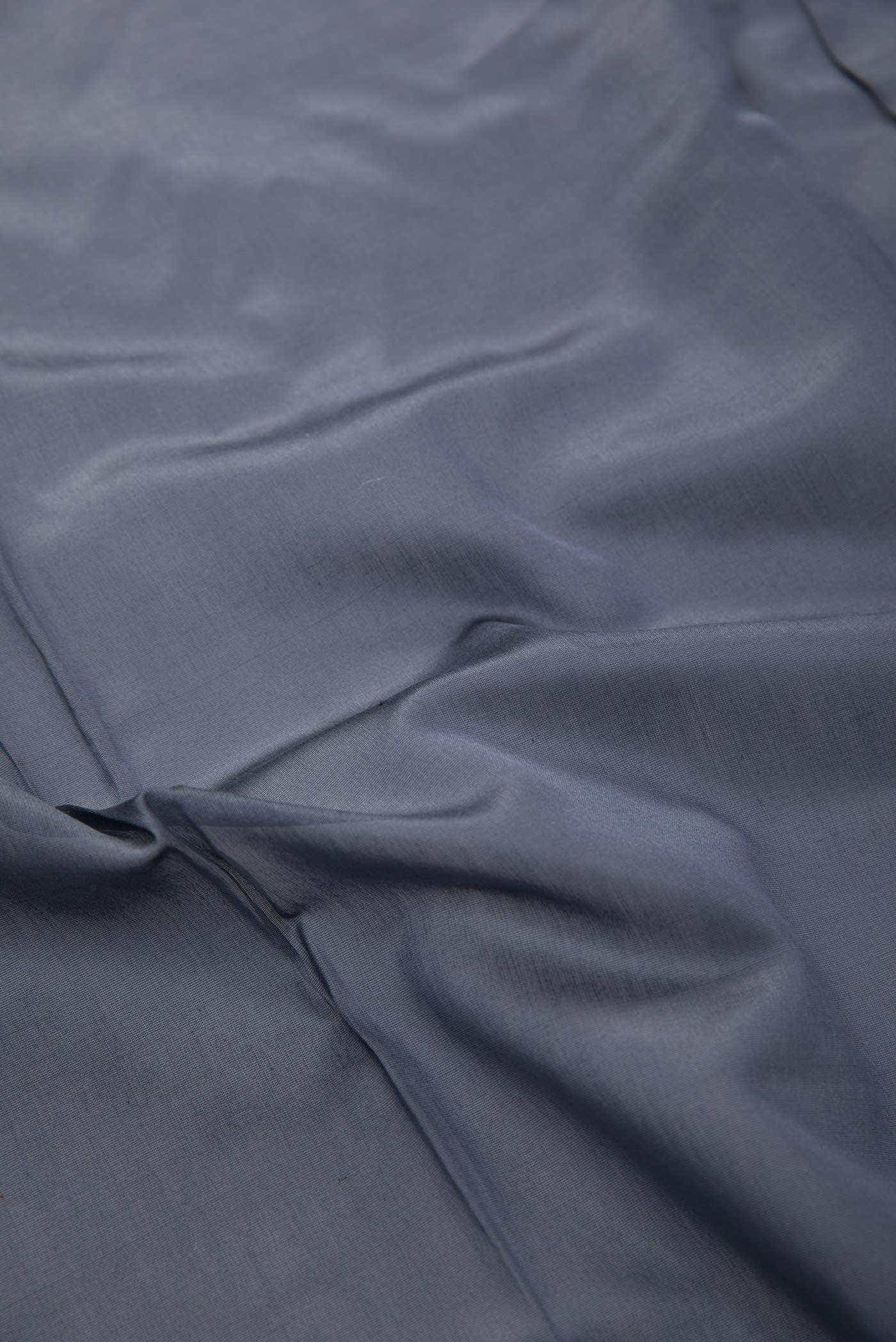 Grey Chanderi Silk Dress Material