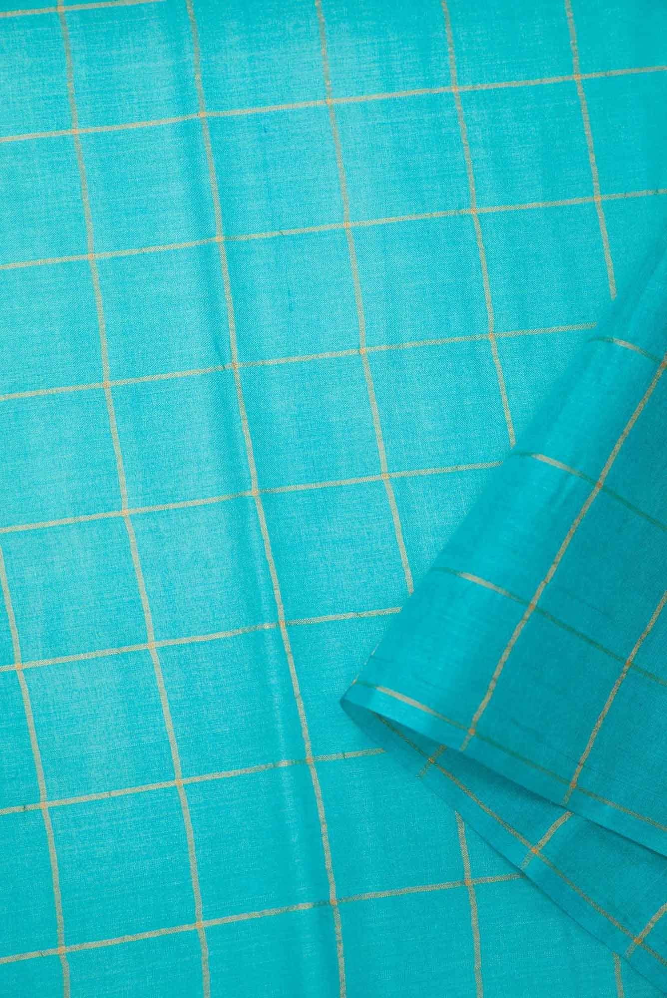 Sky Blue Tussar Silk Dress Material