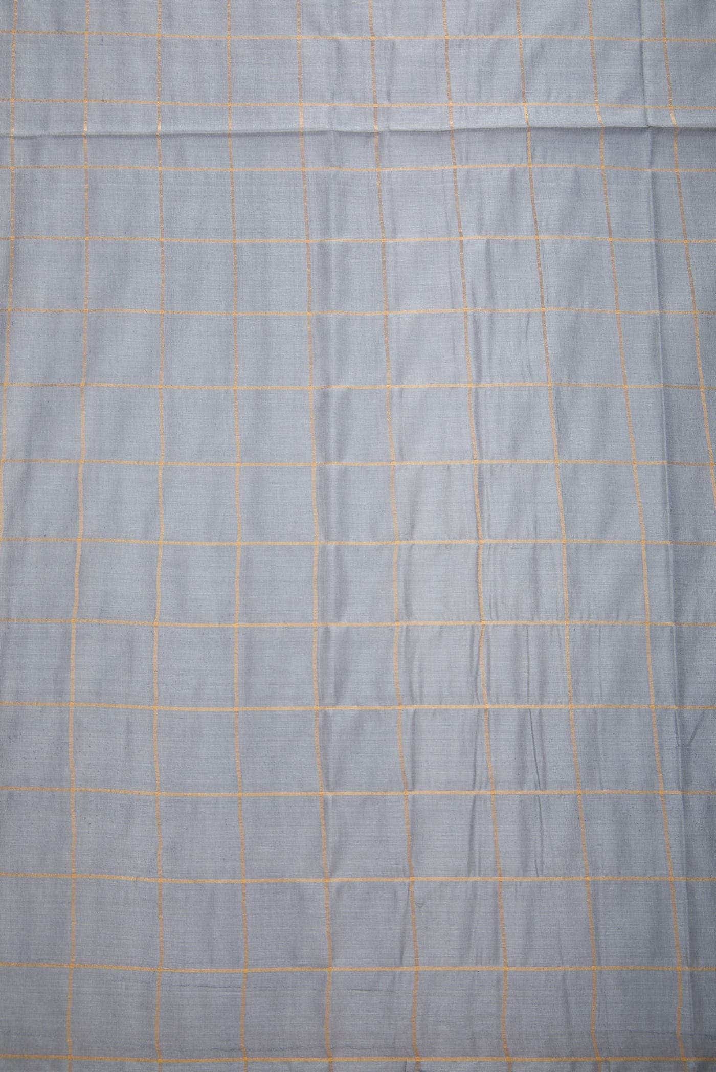 Grey Tussar Silk Dress Material