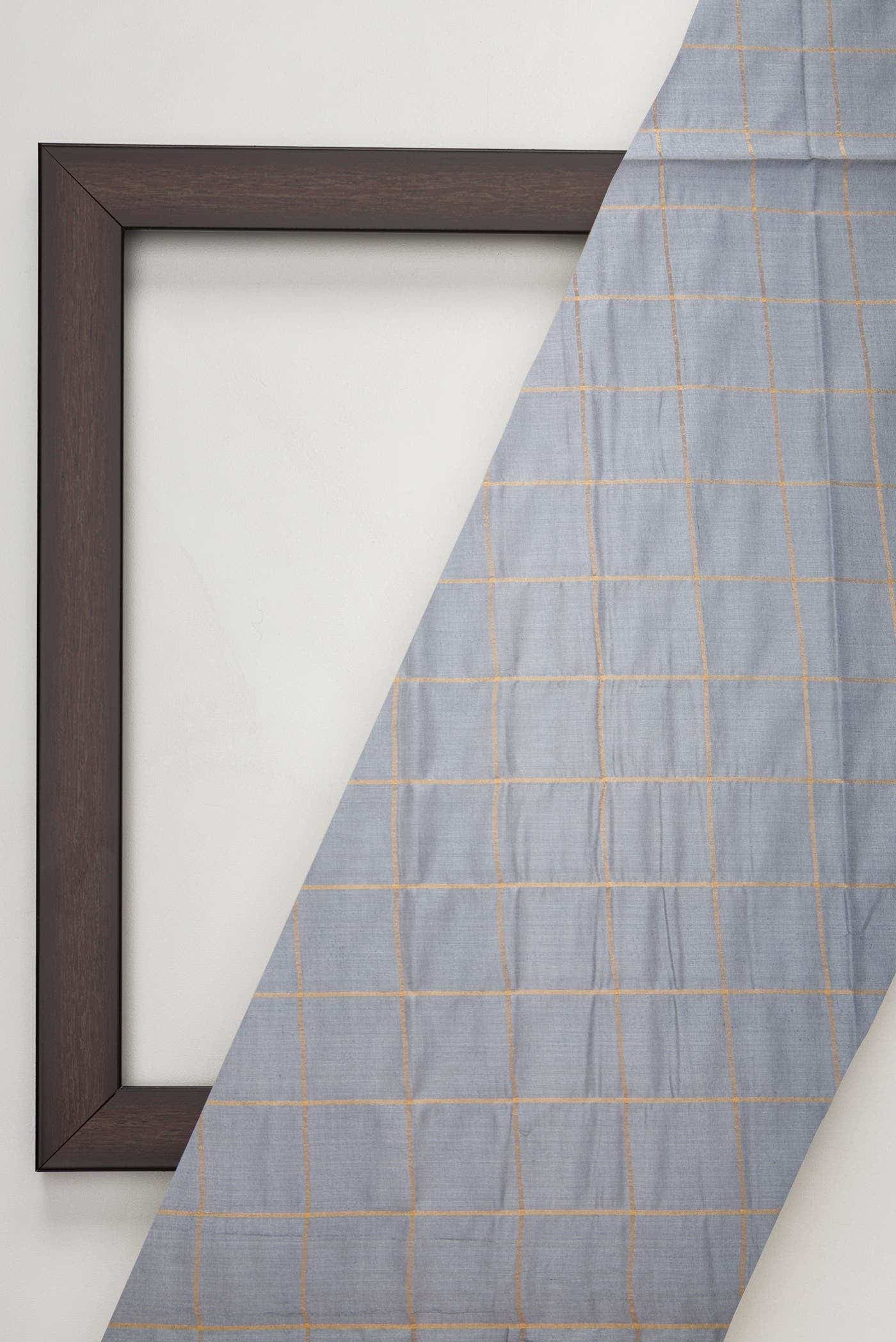 Grey Tussar Silk Dress Material