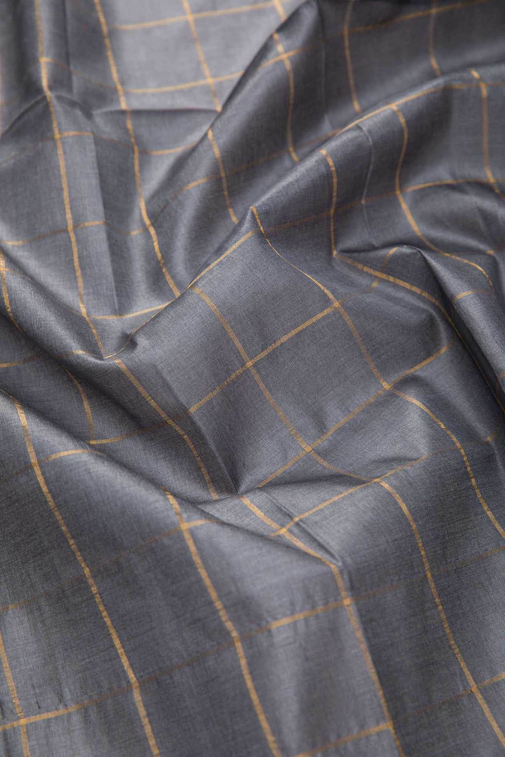 Grey Tussar Silk Dress Material