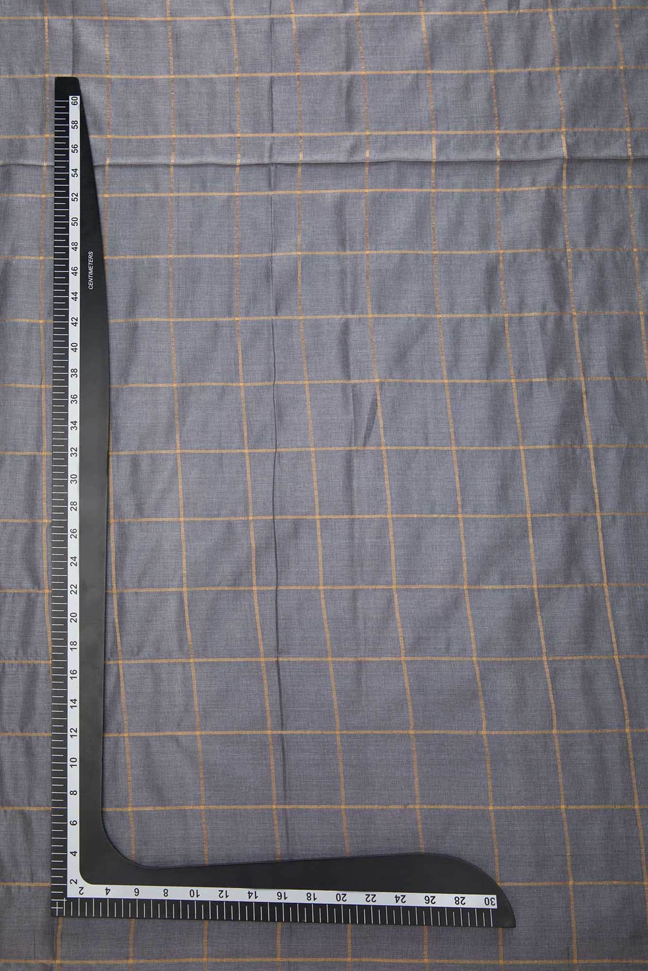 Grey Tussar Silk Dress Material