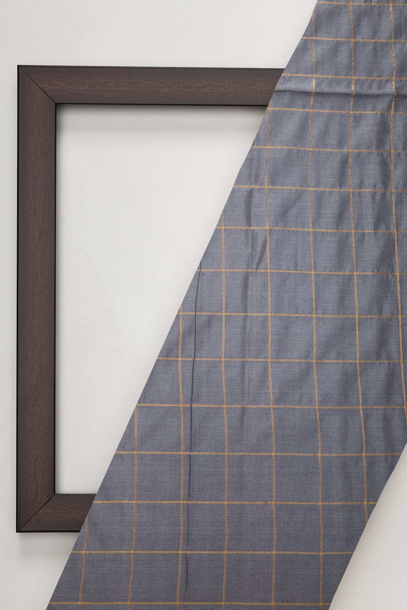 Grey Tussar Silk Dress Material