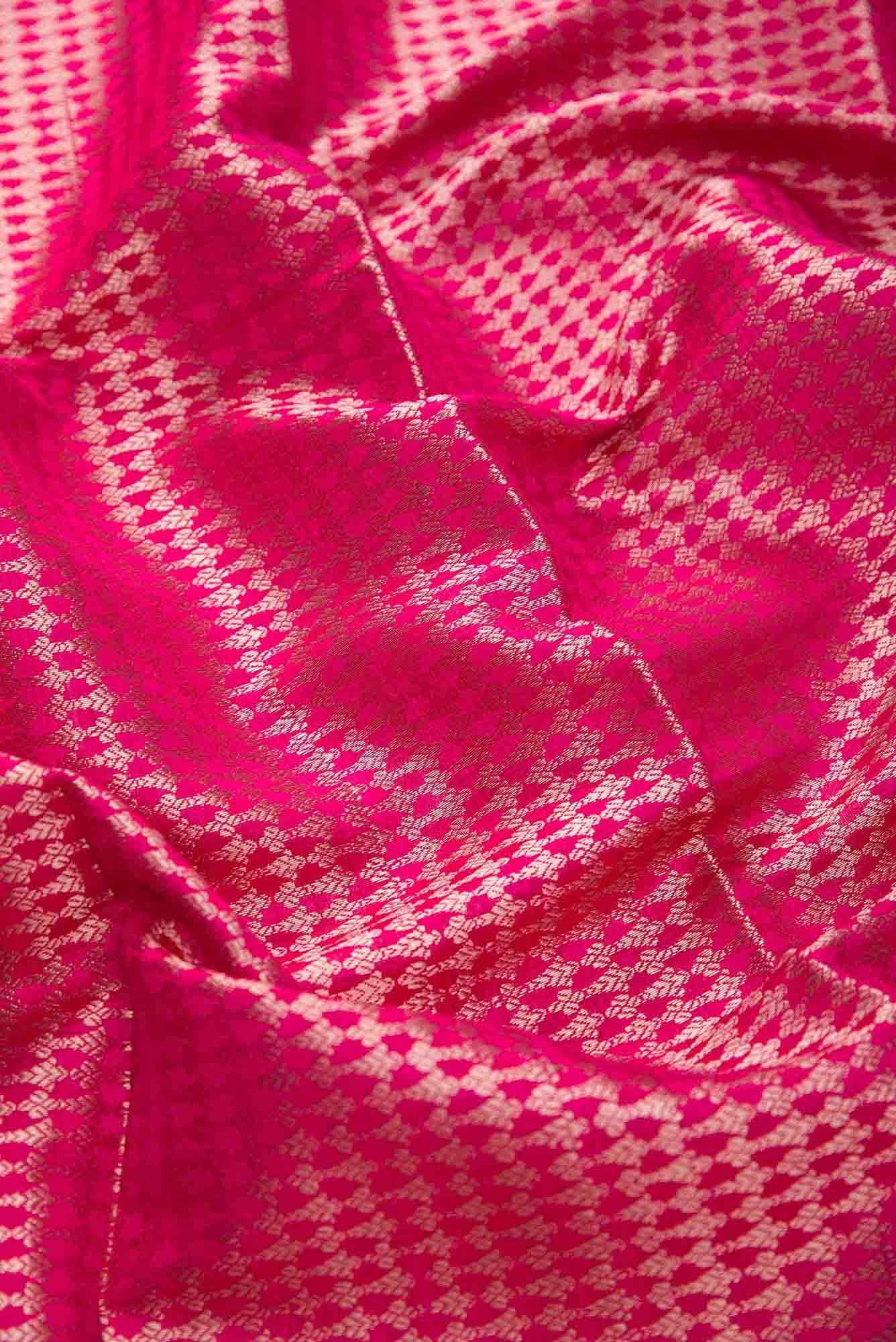 Dark Pink Banarasi Silk Dress Material