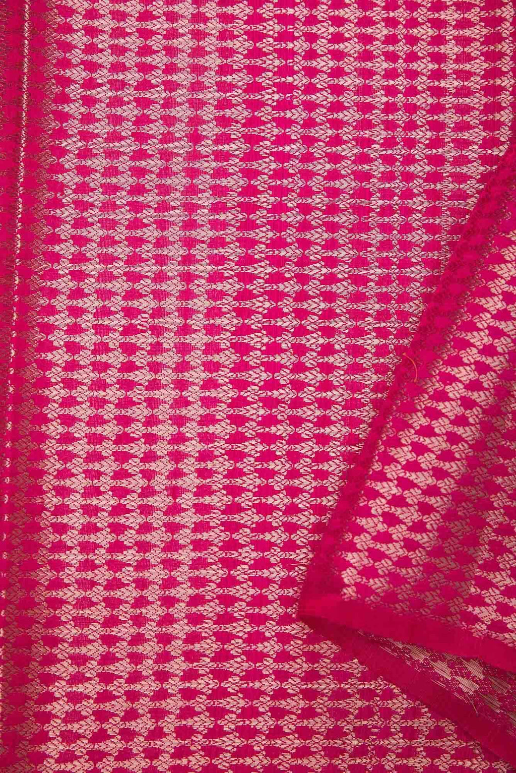 Dark Pink Banarasi Silk Dress Material