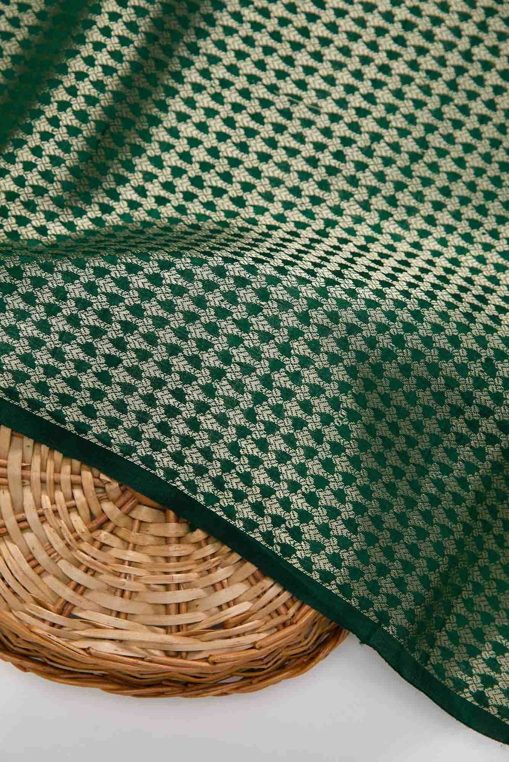 Green Banarasi Silk Dress Material