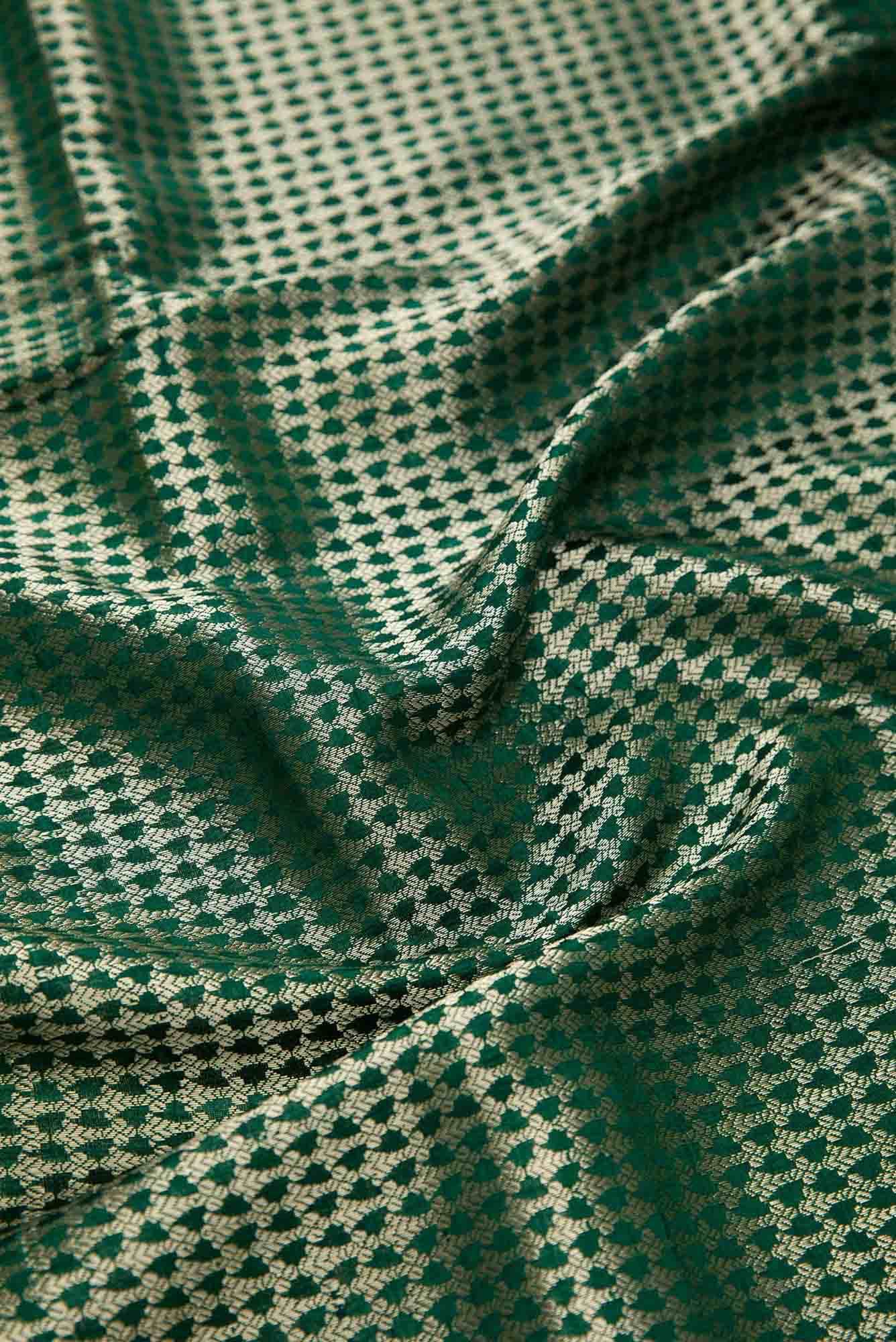 Green Banarasi Silk Dress Material