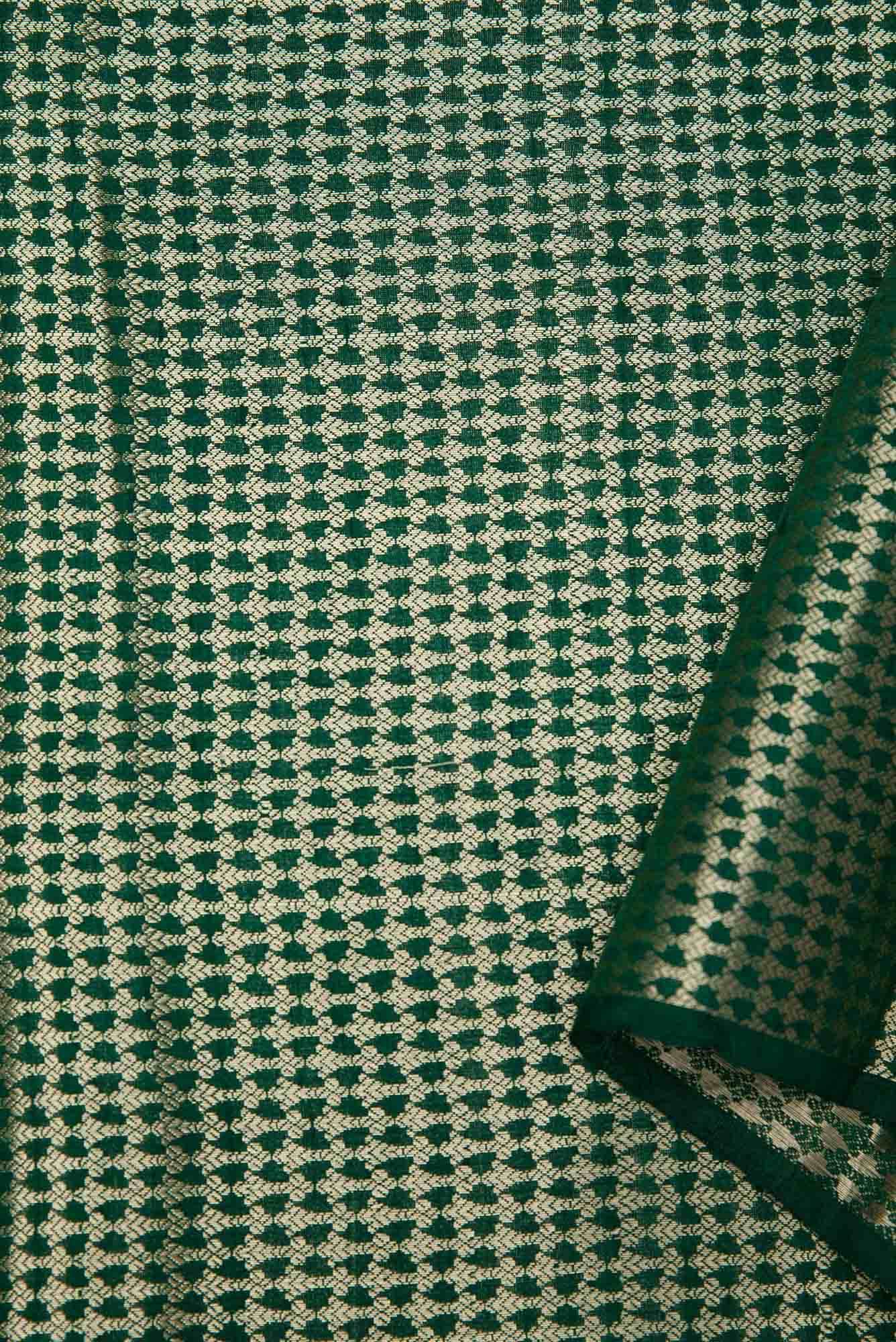 Green Banarasi Silk Dress Material