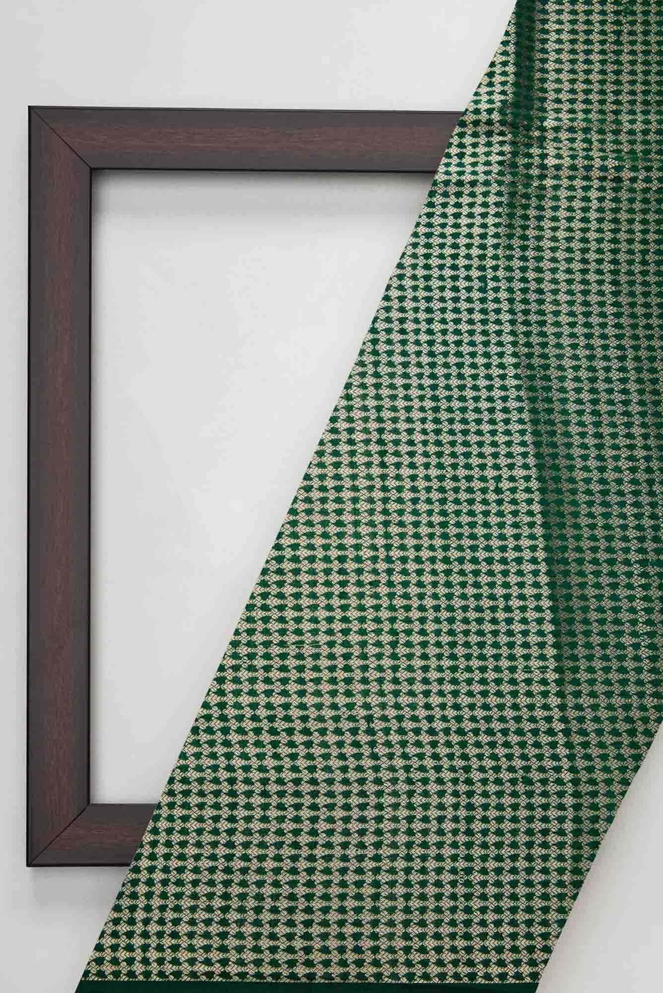 Green Banarasi Silk Dress Material