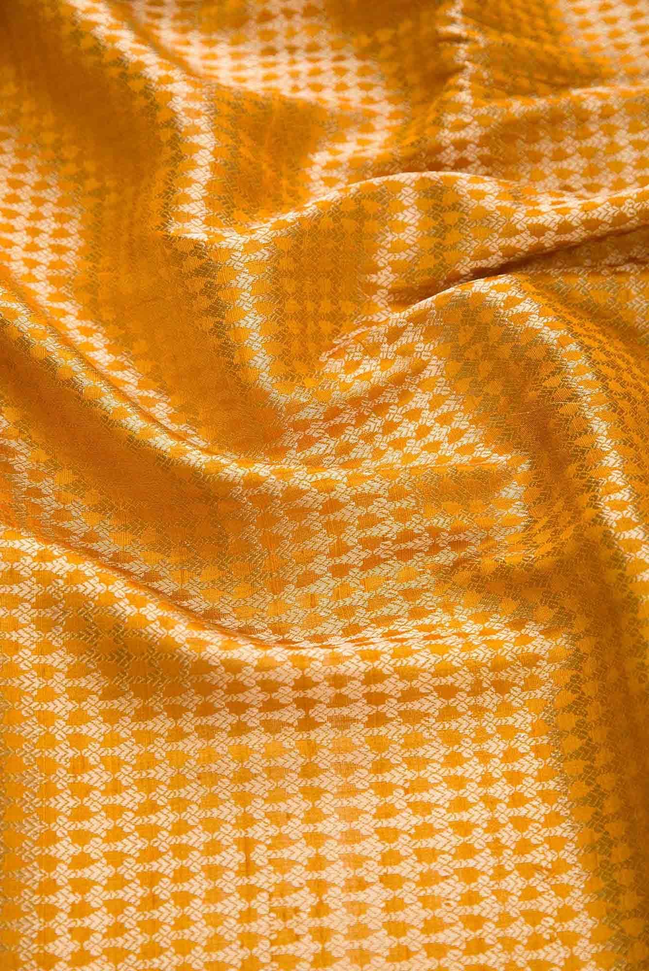 Mustard Banarasi Silk Dress Material