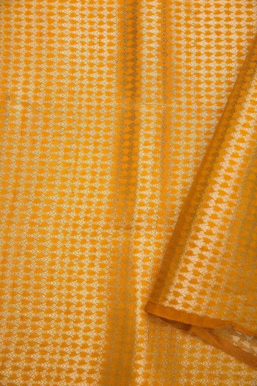 Mustard Banarasi Silk Dress Material