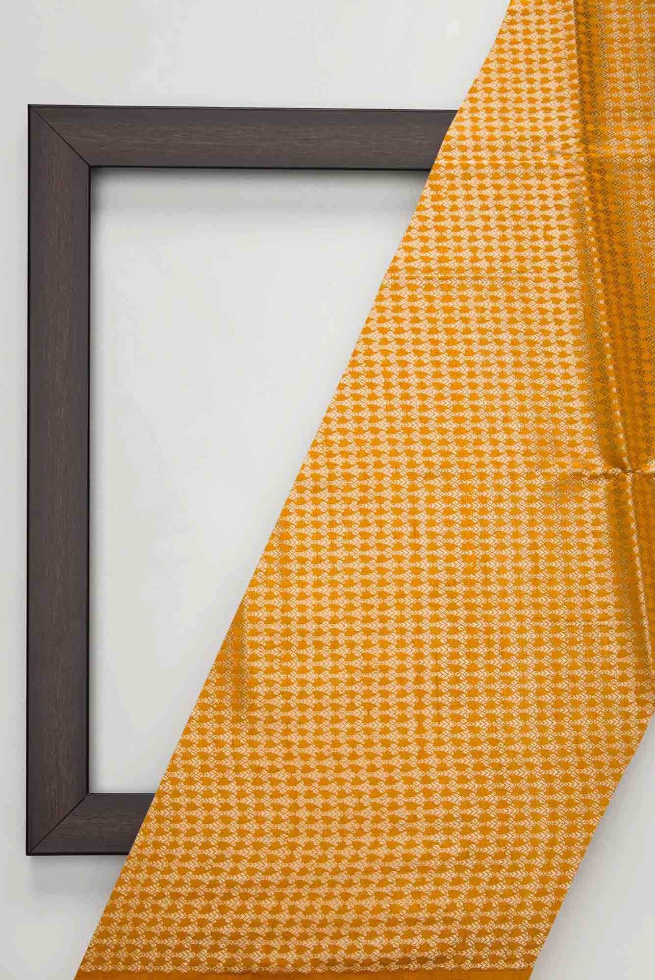 Mustard Banarasi Silk Dress Material