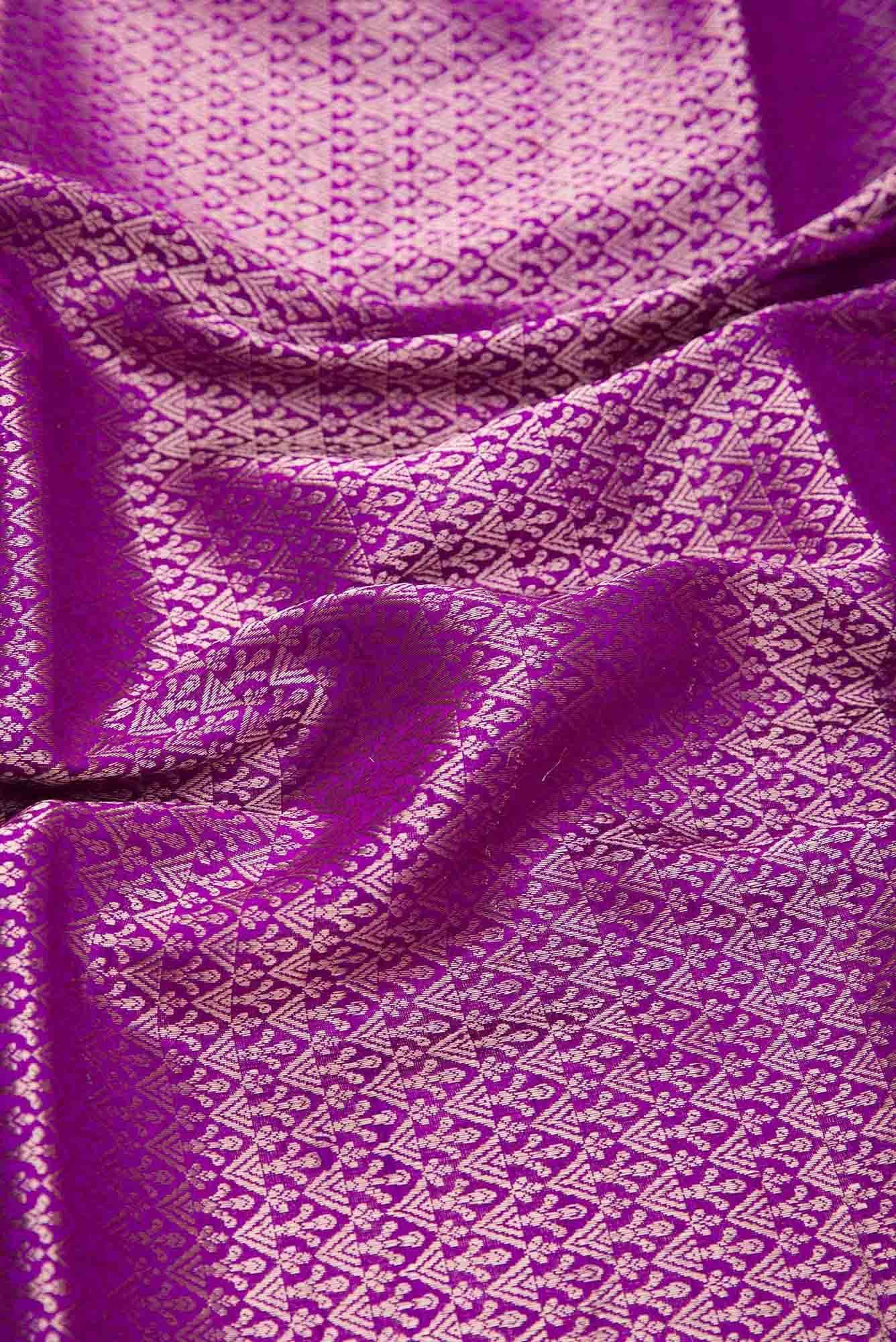 Violet Banarasi Silk Dress Material