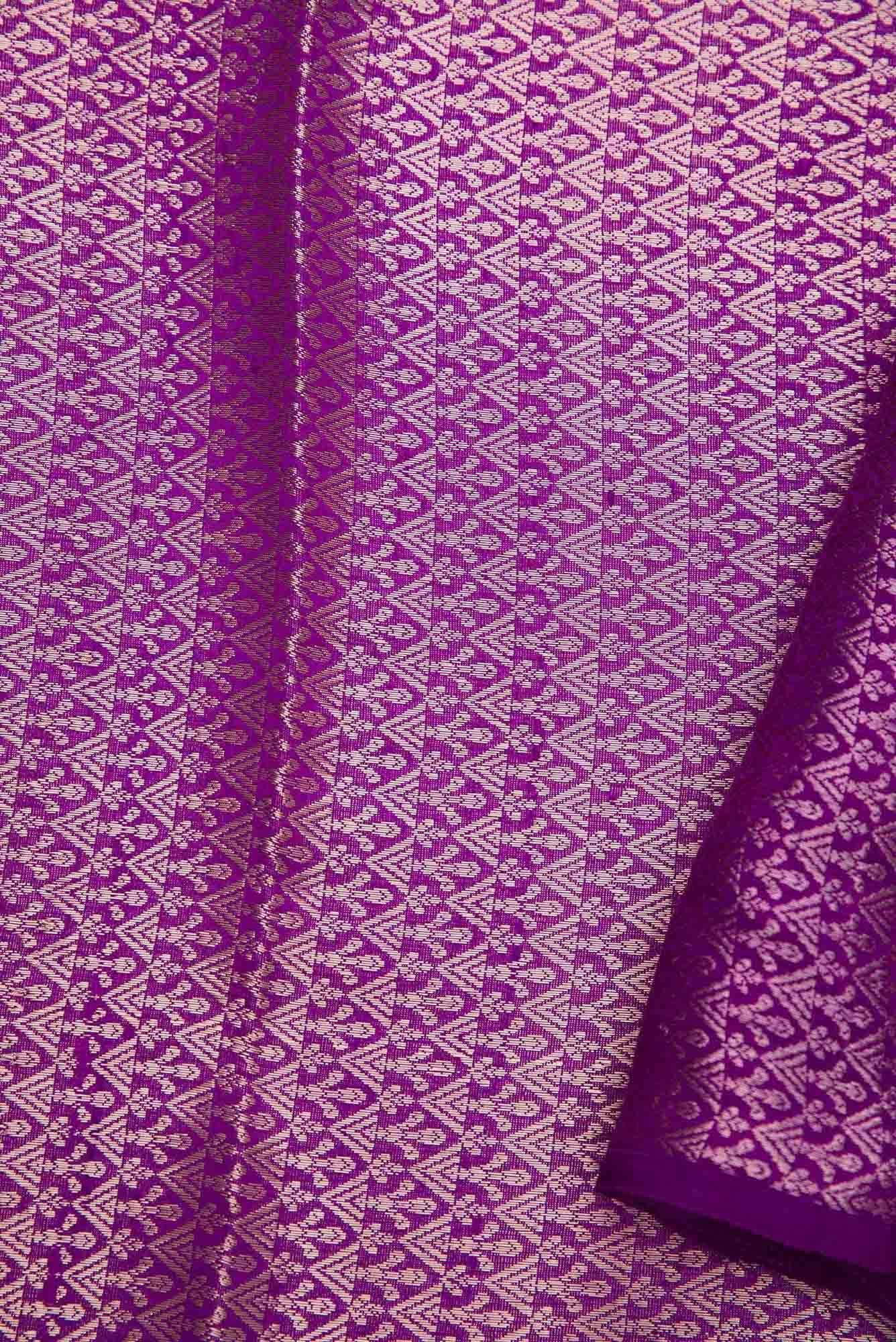 Violet Banarasi Silk Dress Material