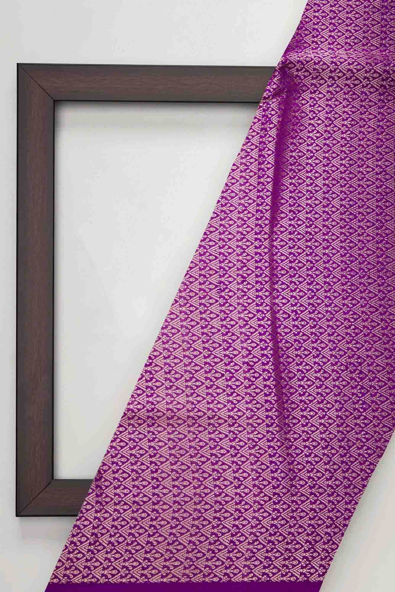 Violet Banarasi Silk Dress Material
