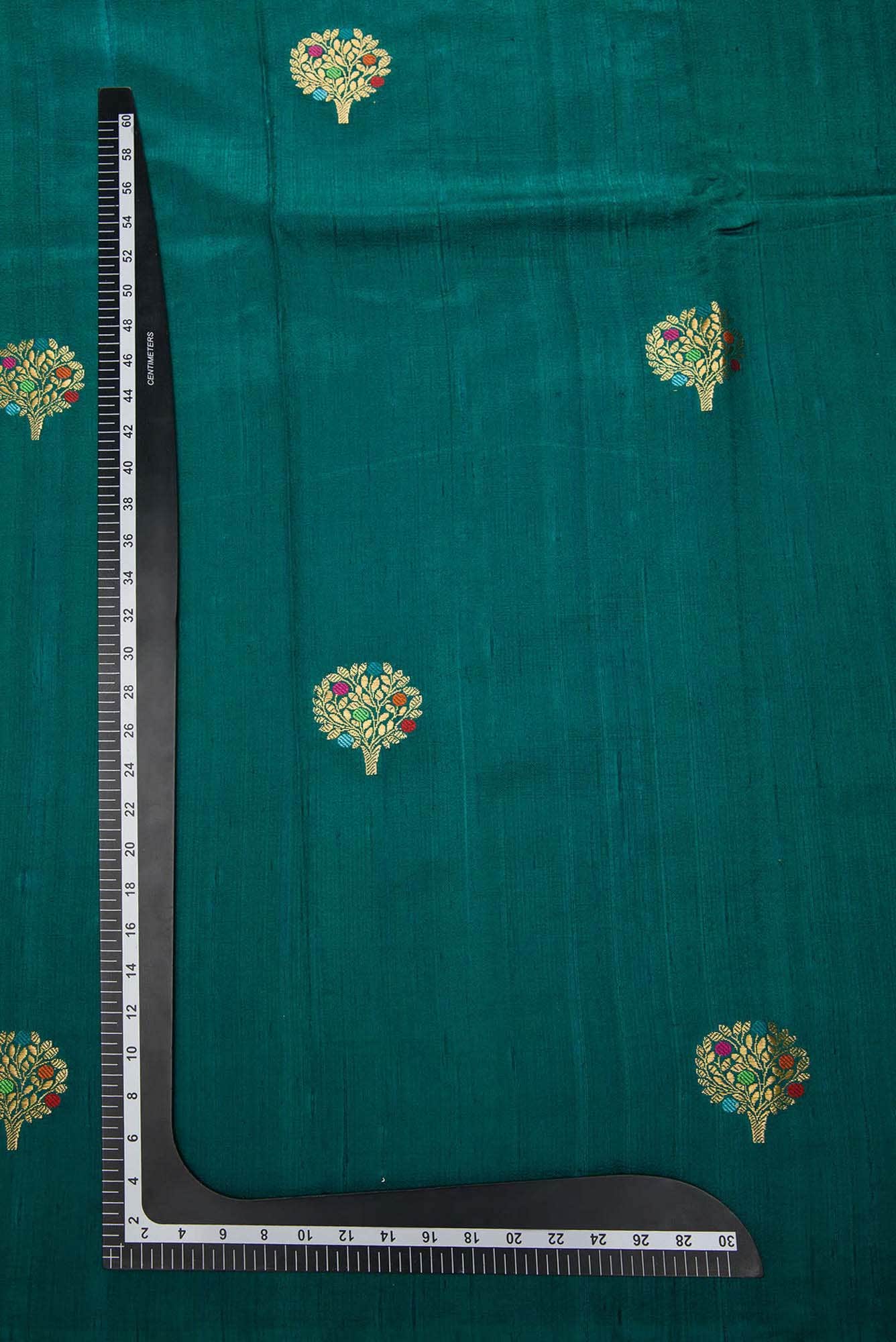 Peacock Blue Raw Silk Dress Material