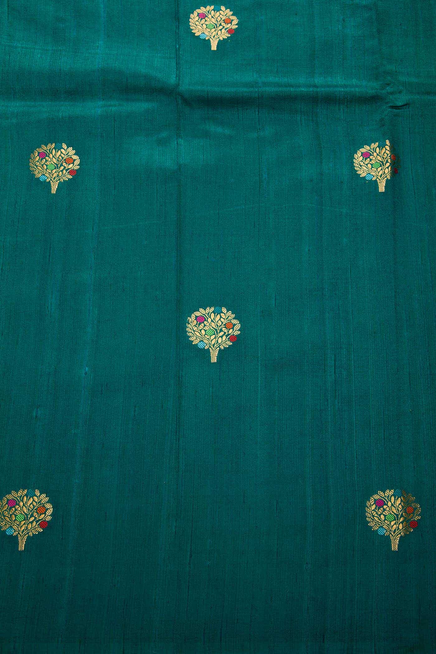 Peacock Blue Raw Silk Dress Material