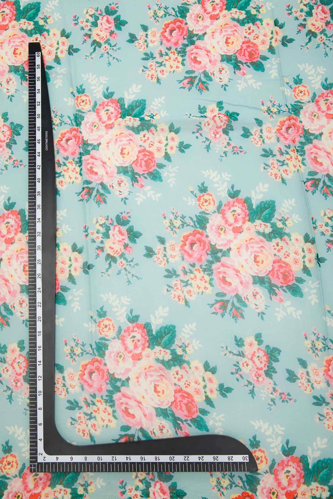 Blue Blended Georgette Dress Material