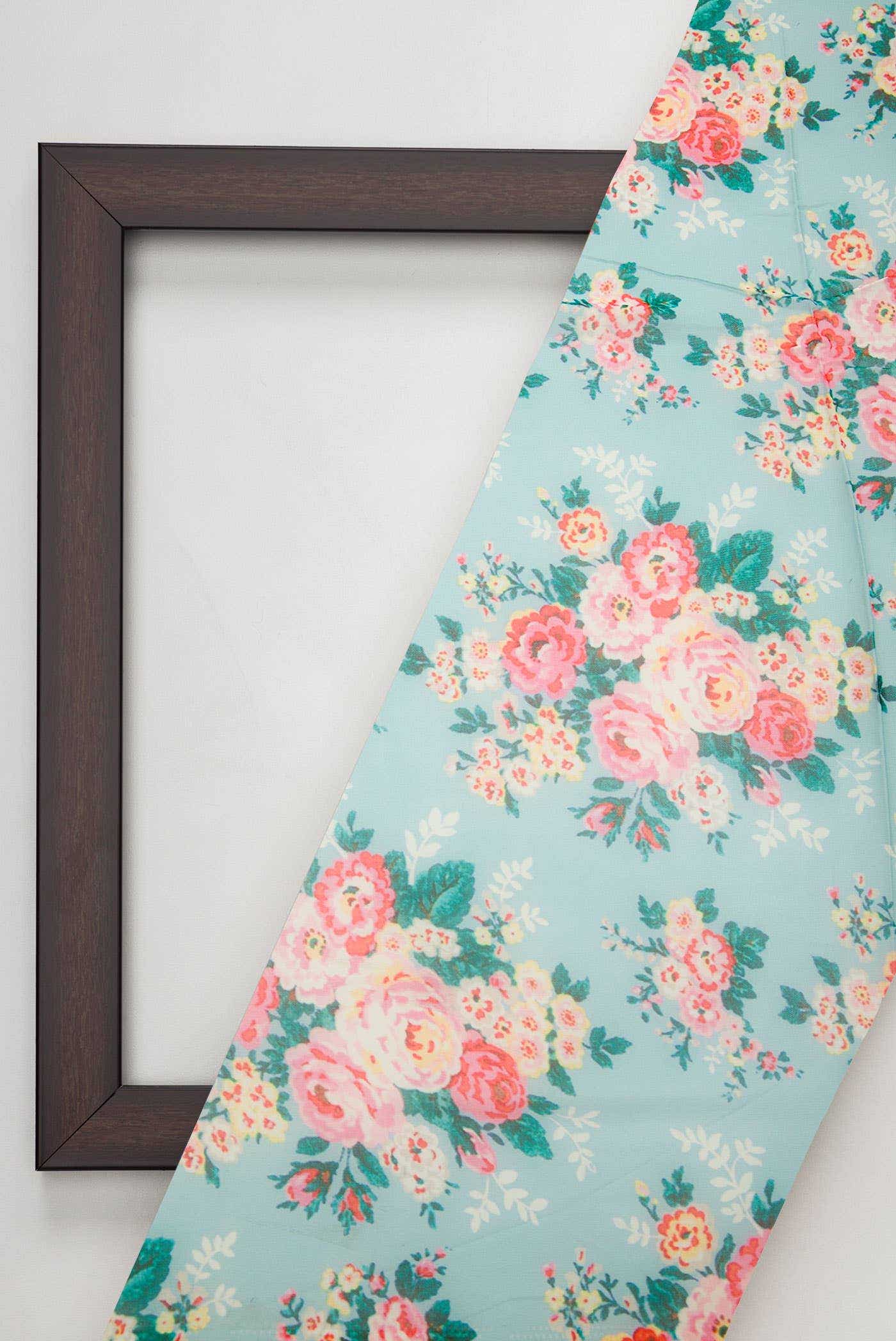 Blue Blended Georgette Dress Material