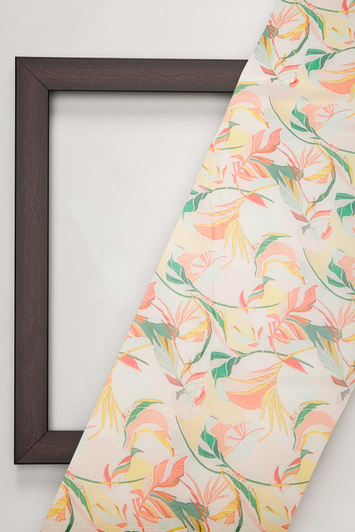 Off White Blended Georgette Dress Material