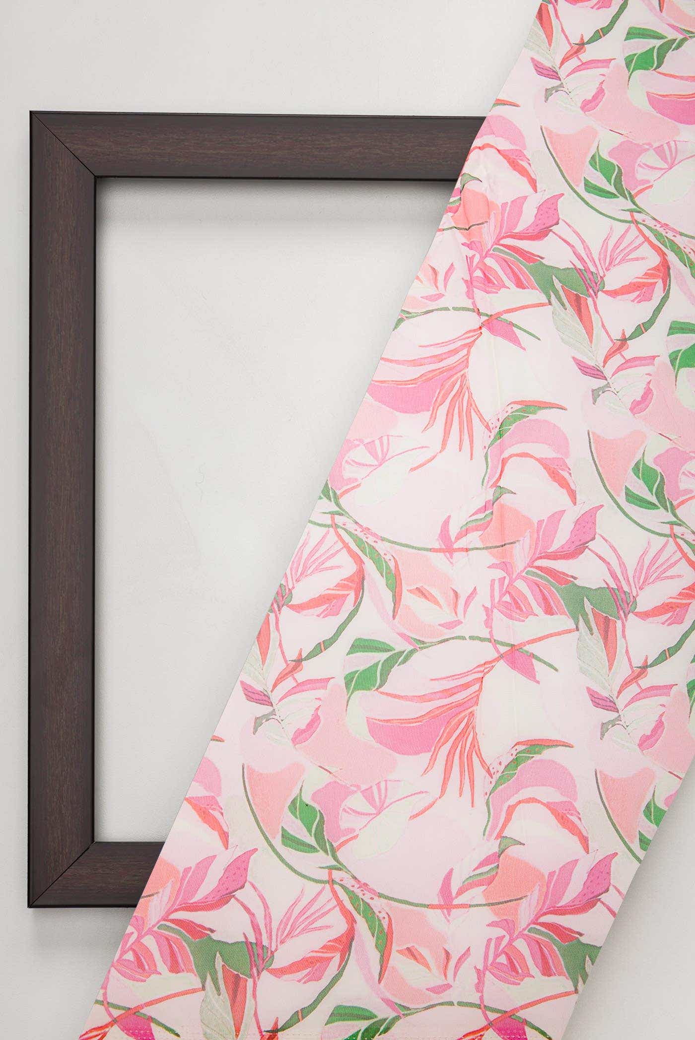 Off White Blended Georgette Dress Material