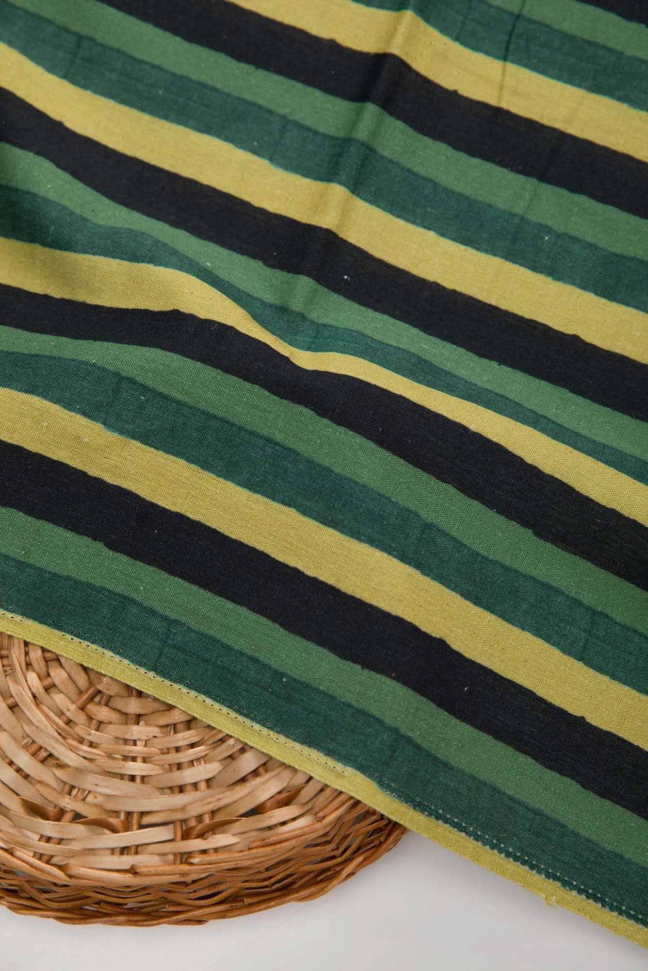 Black and Green Cotton Dress Material