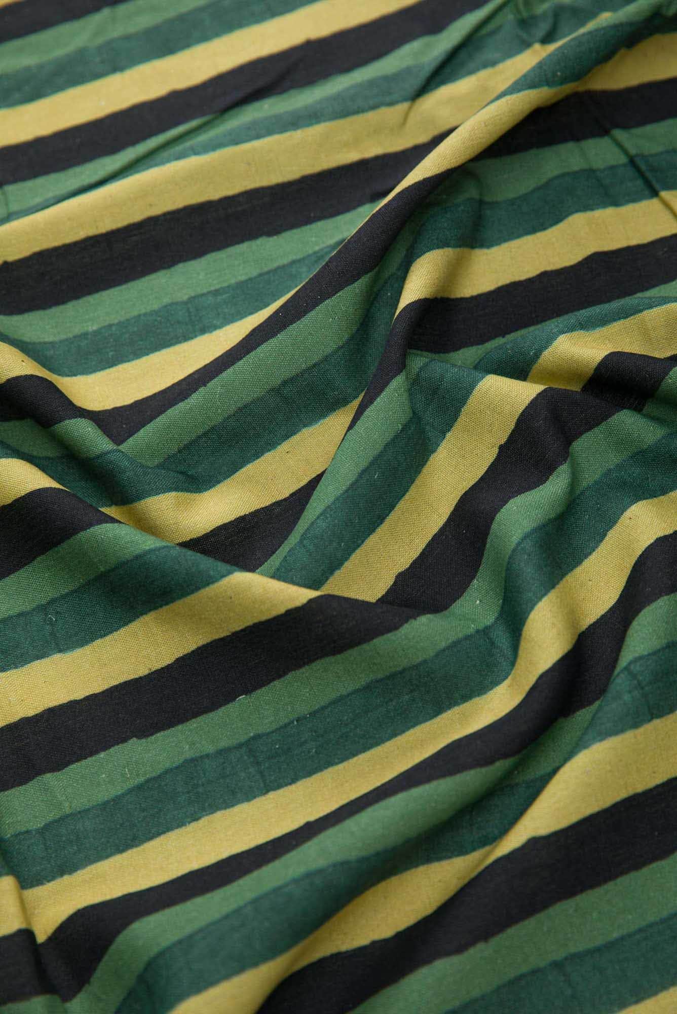 Black and Green Cotton Dress Material