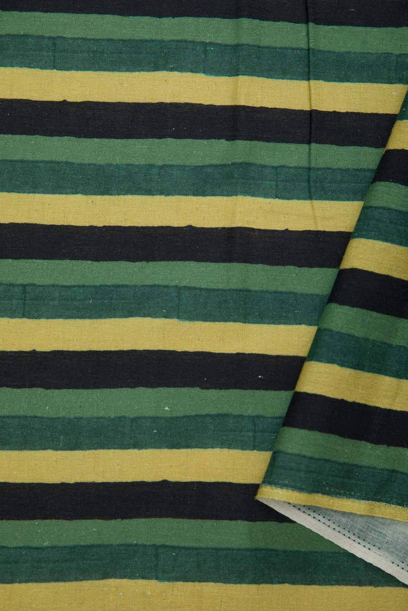 Black and Green Cotton Dress Material