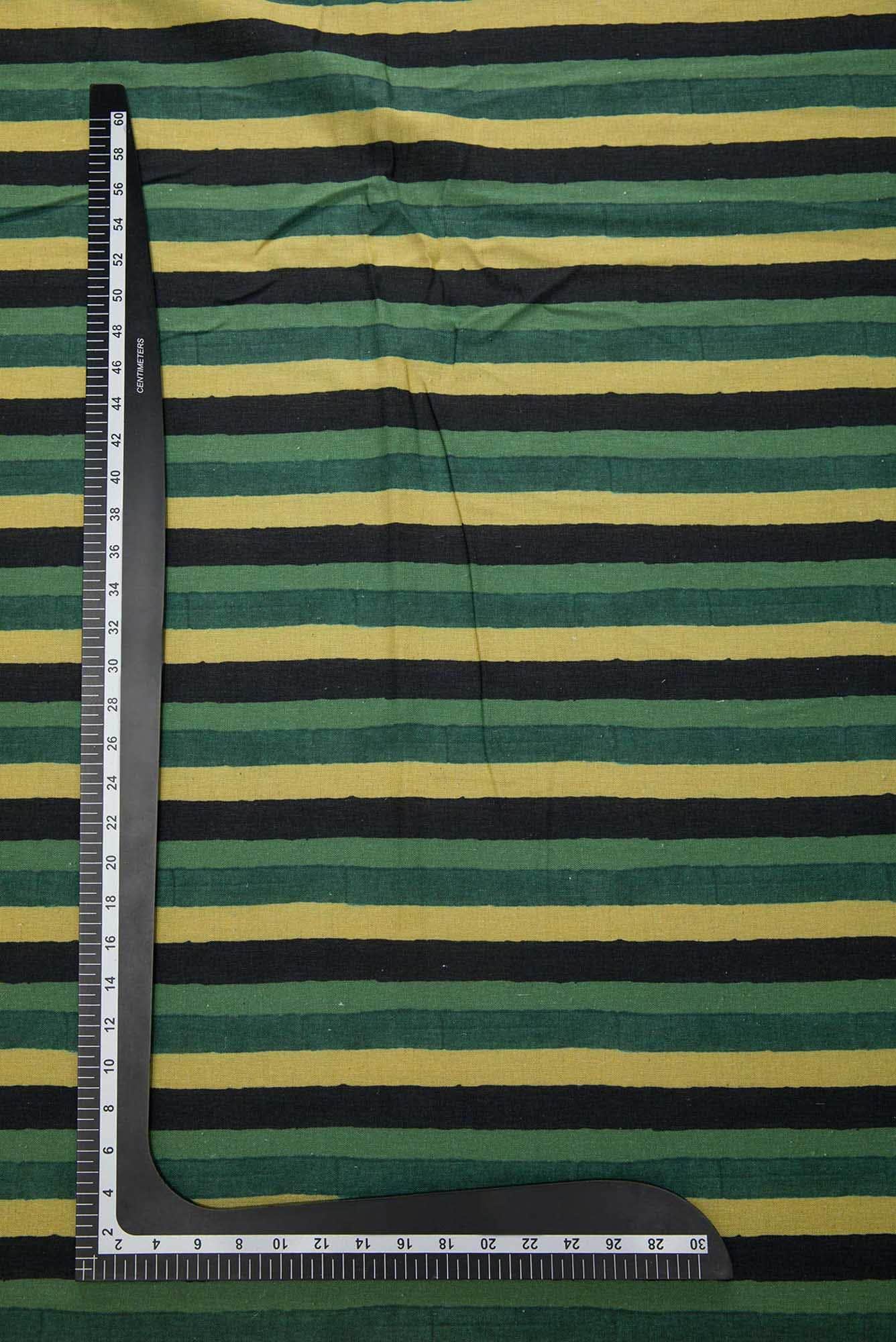 Black and Green Cotton Dress Material