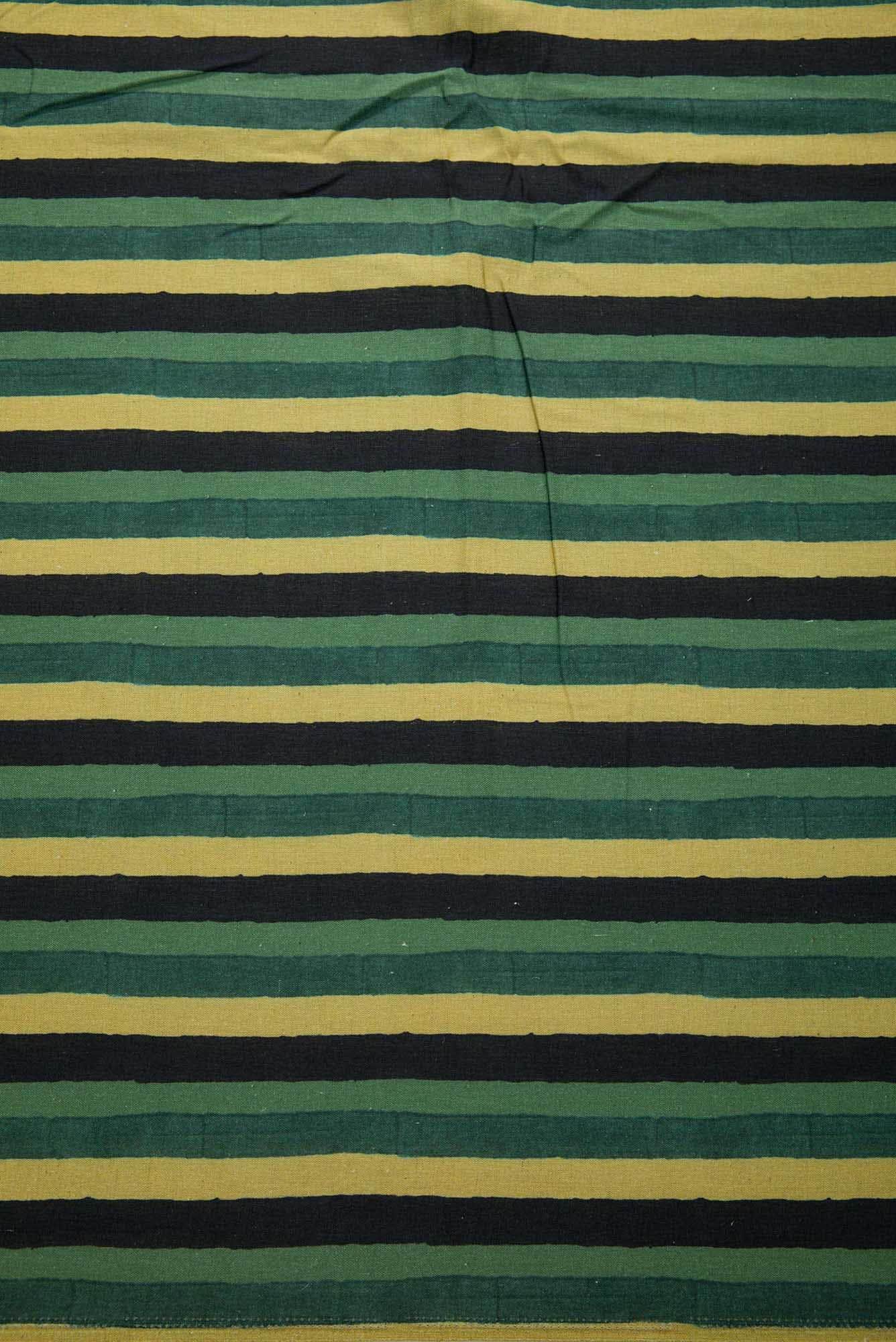 Black and Green Cotton Dress Material