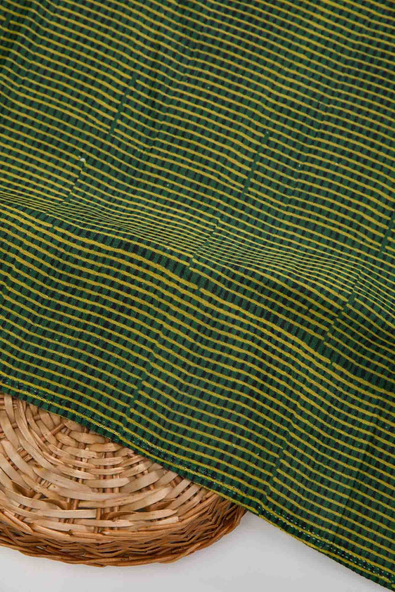 Green Cotton Dress Material