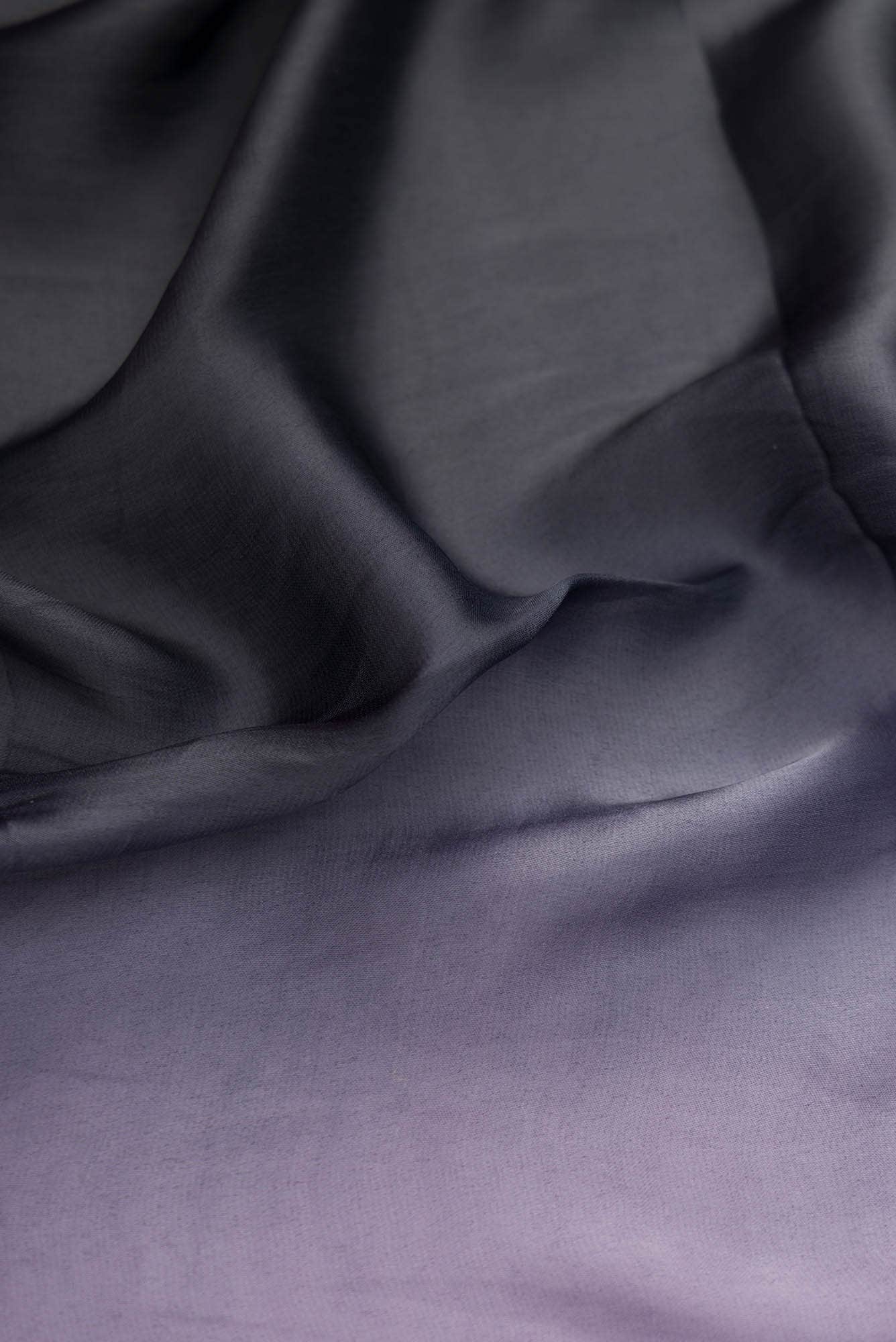 Black and Lavender Satin Silk Dress Material