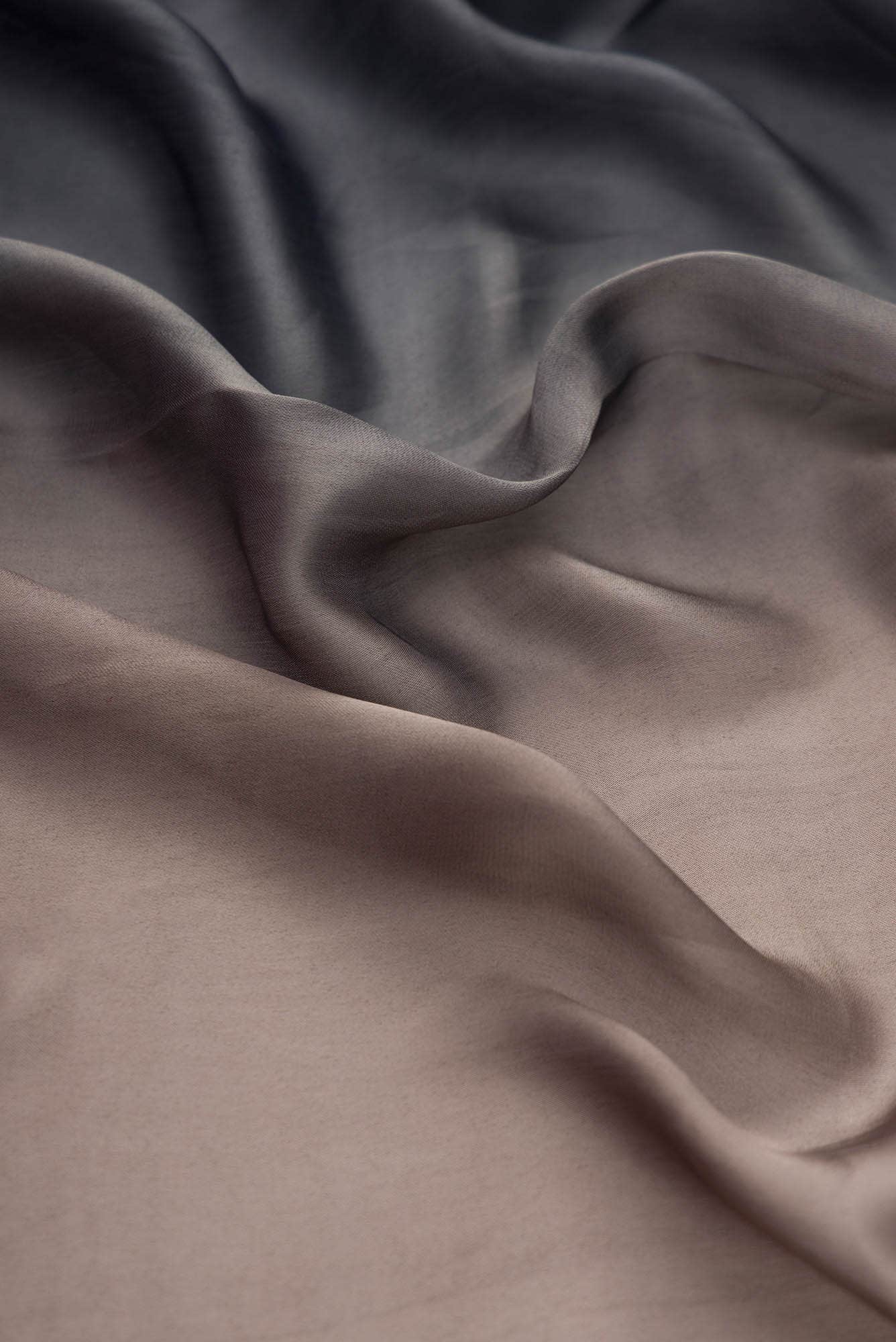 Black and Brown Satin Silk Dress Material