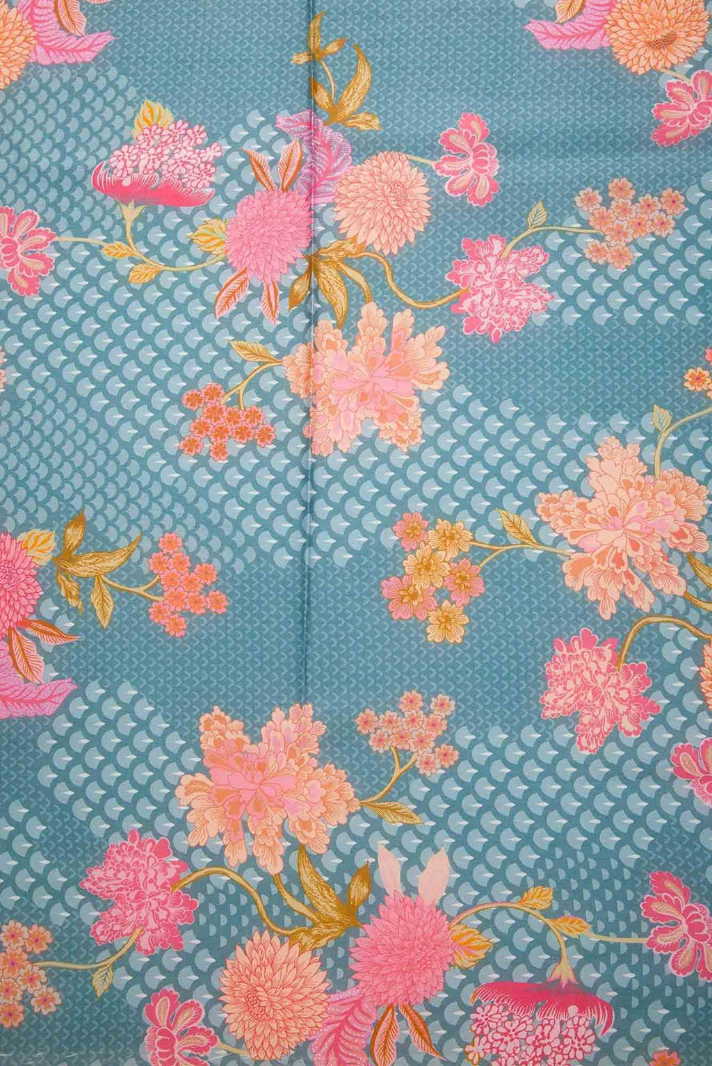 Grey Printed Silk Dress Material