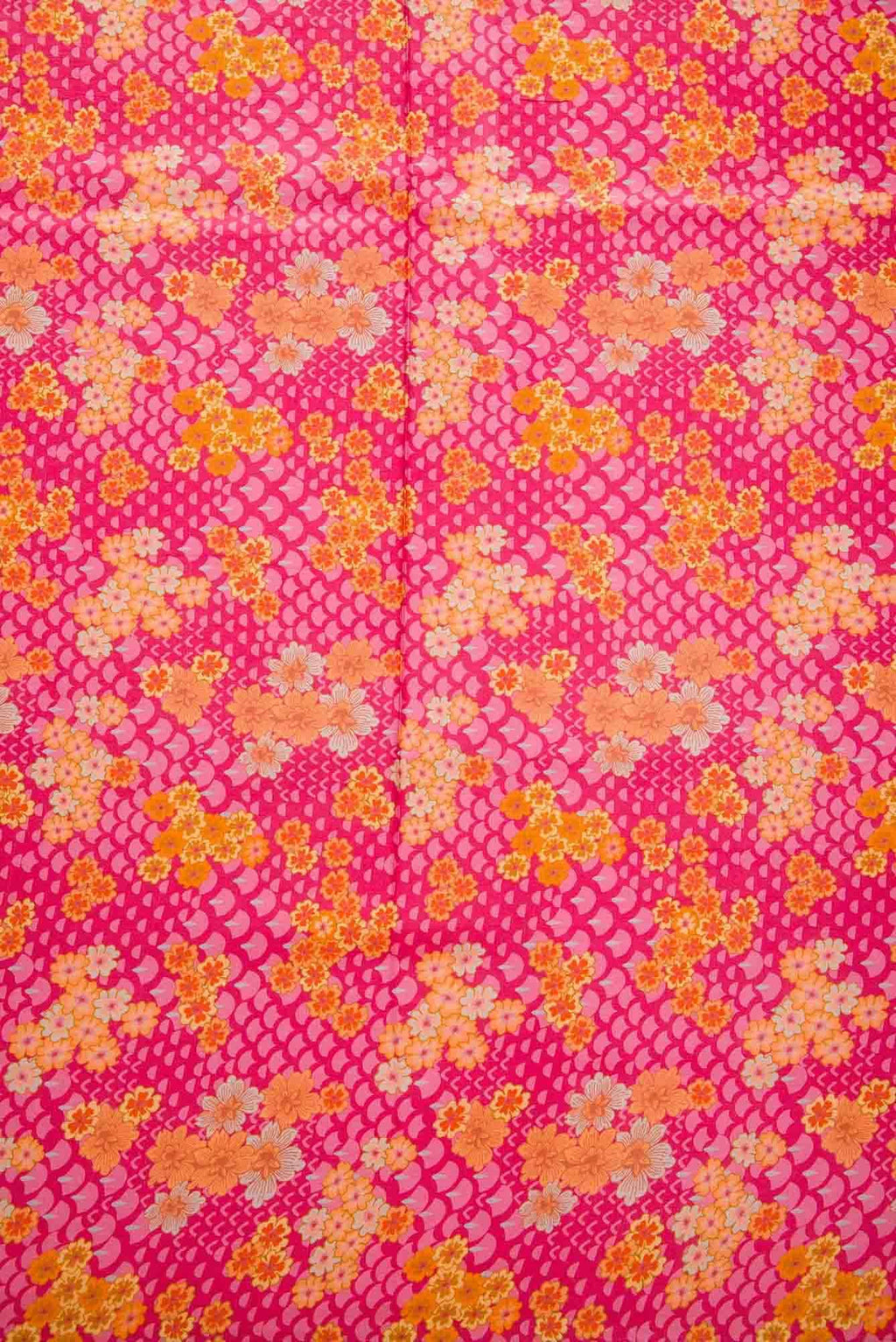 Pink Printed Silk Dress Material