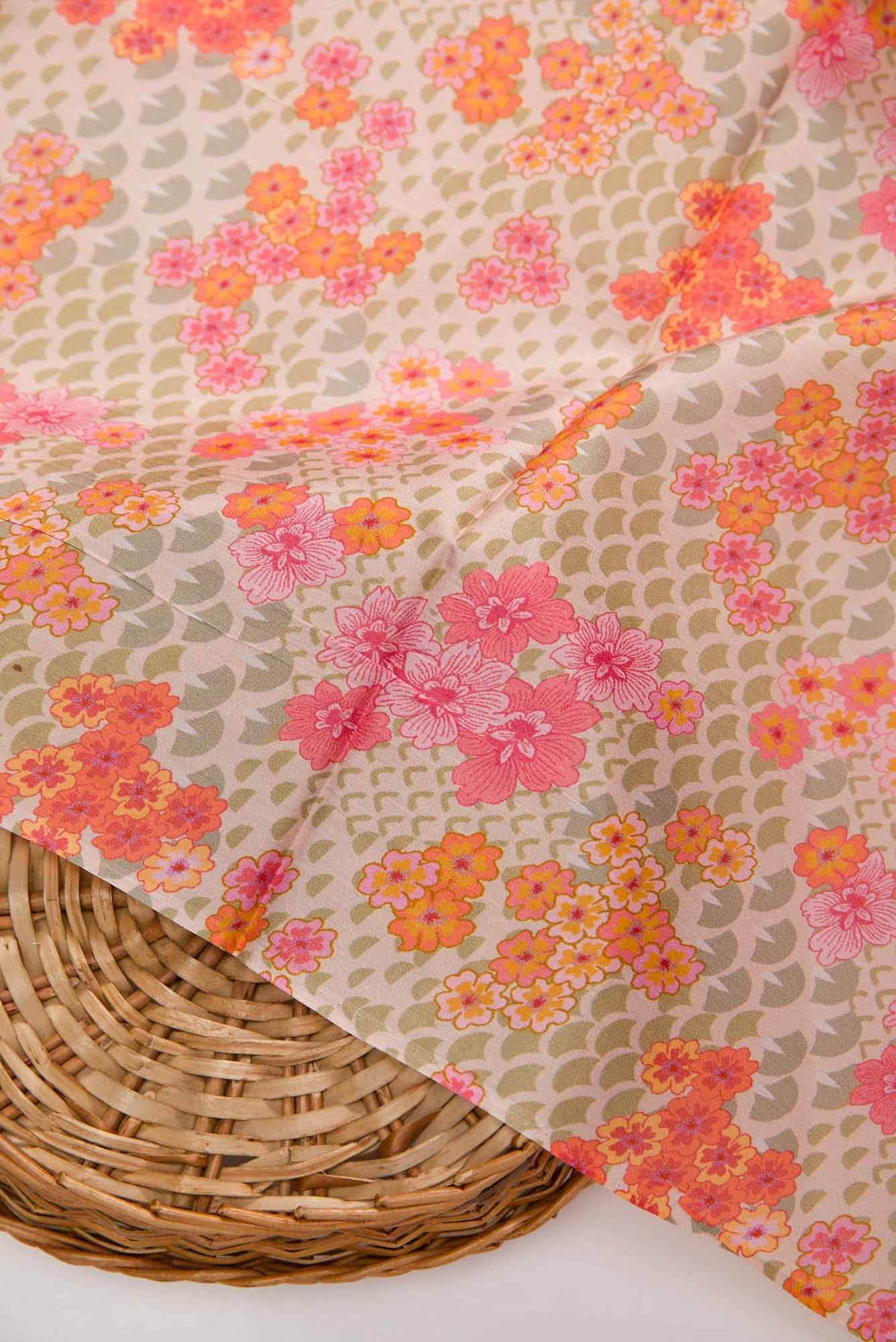 Sandal Printed Silk Dress Material