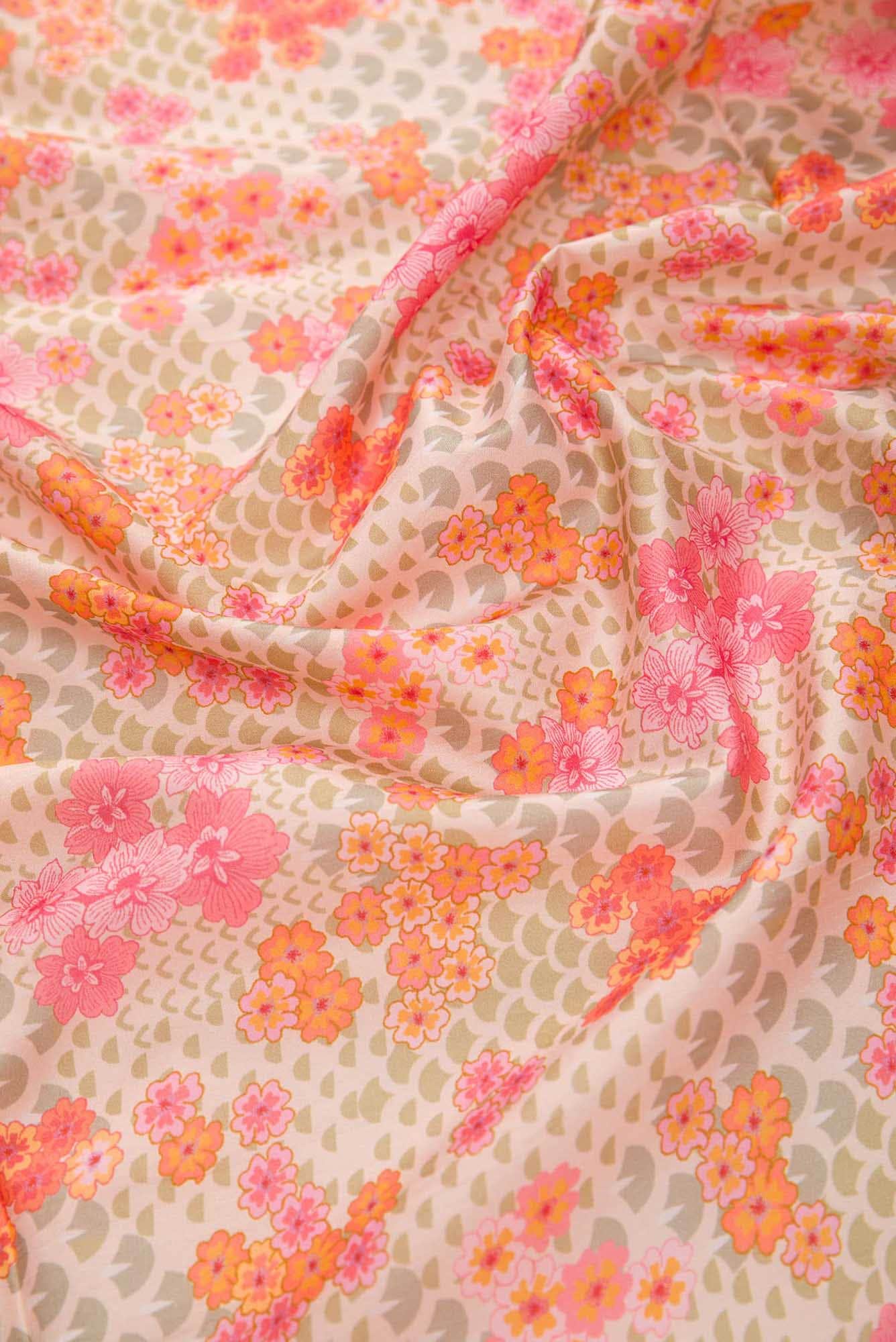 Sandal Printed Silk Dress Material