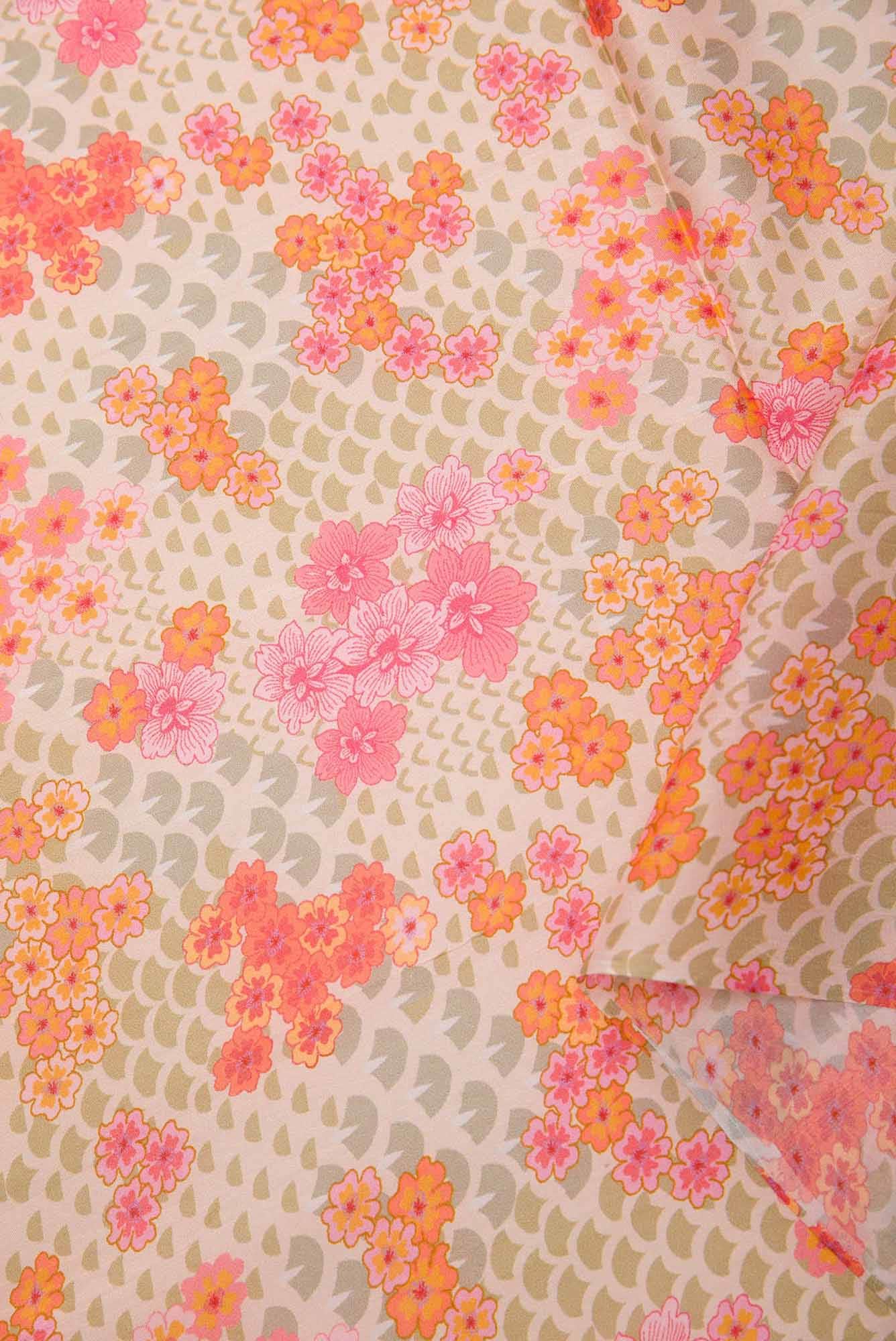 Sandal Printed Silk Dress Material