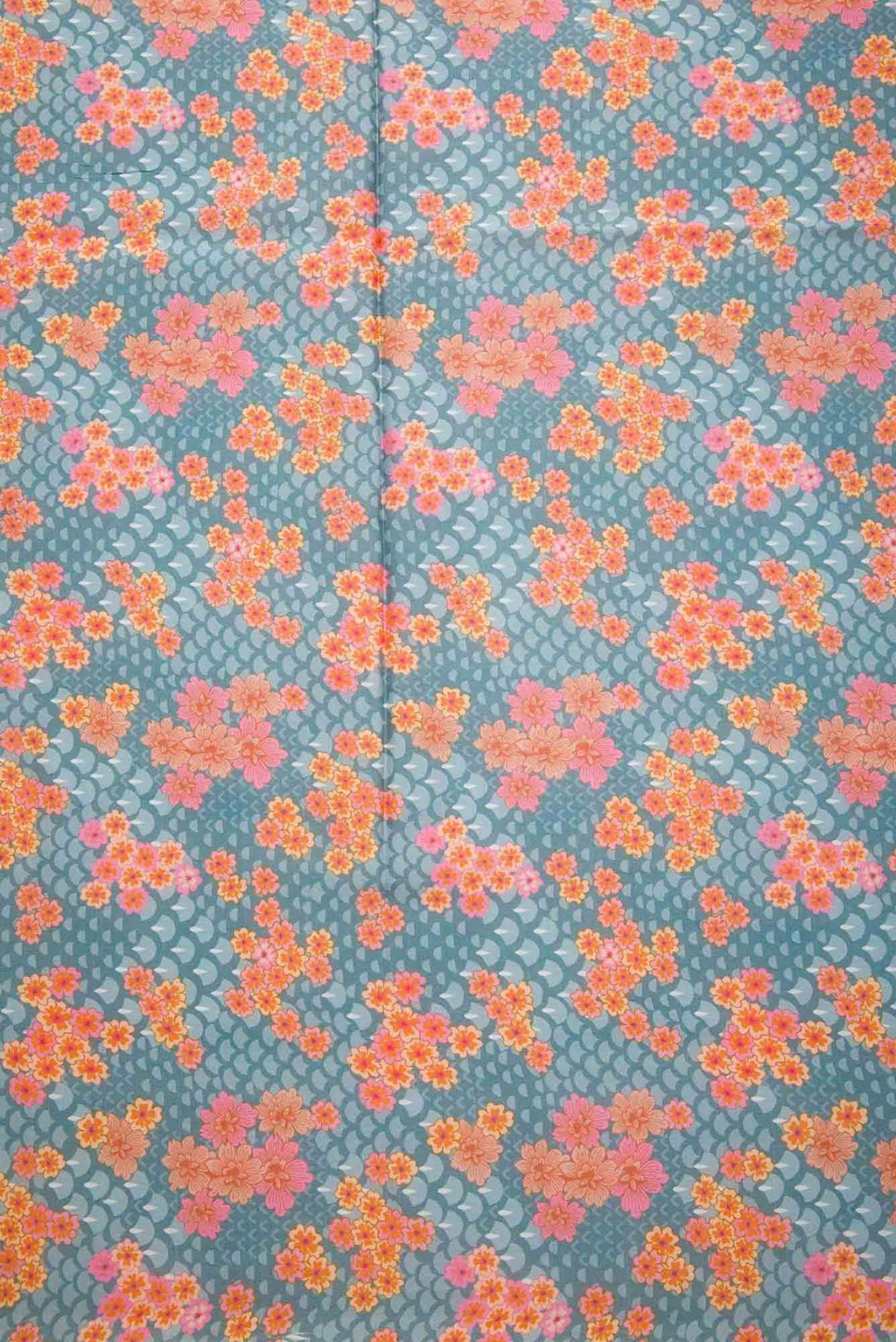 Grey Printed Silk Dress Material