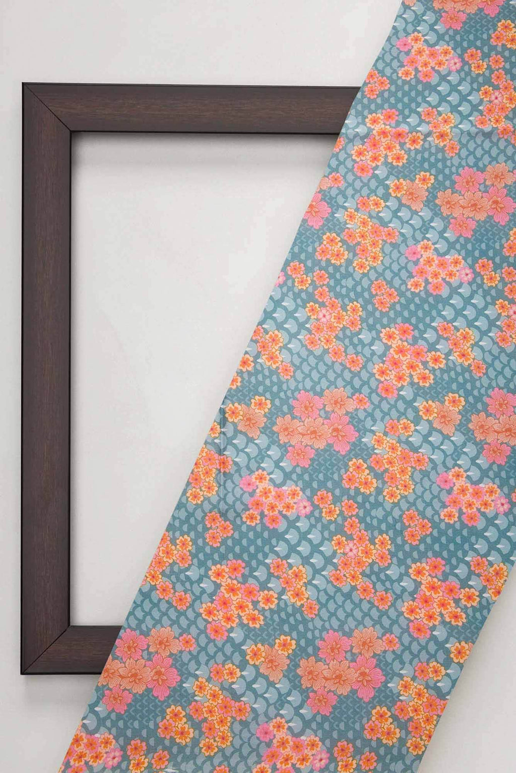 Grey Printed Silk Dress Material