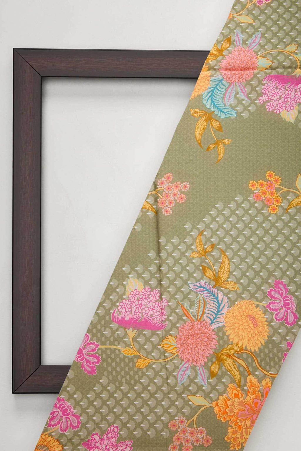 Sea Green Printed Silk Dress Material