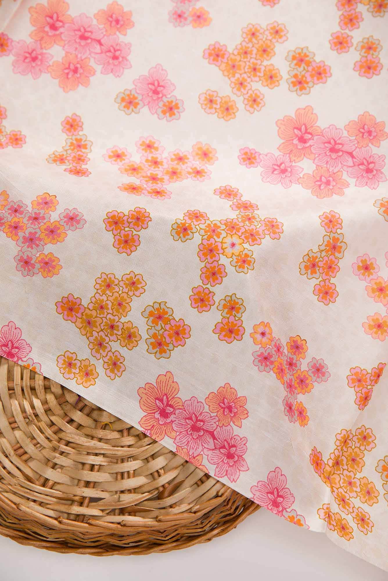 Sandal Printed Silk Dress Material