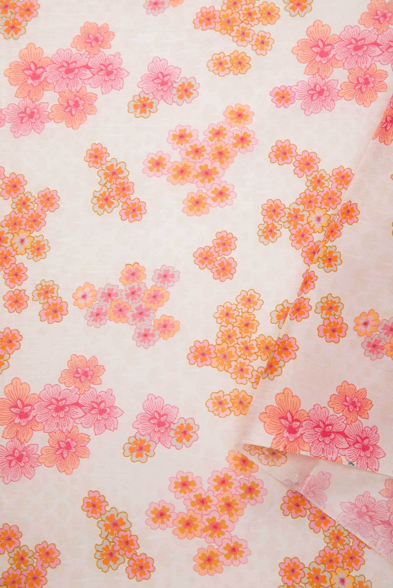 Sandal Printed Silk Dress Material