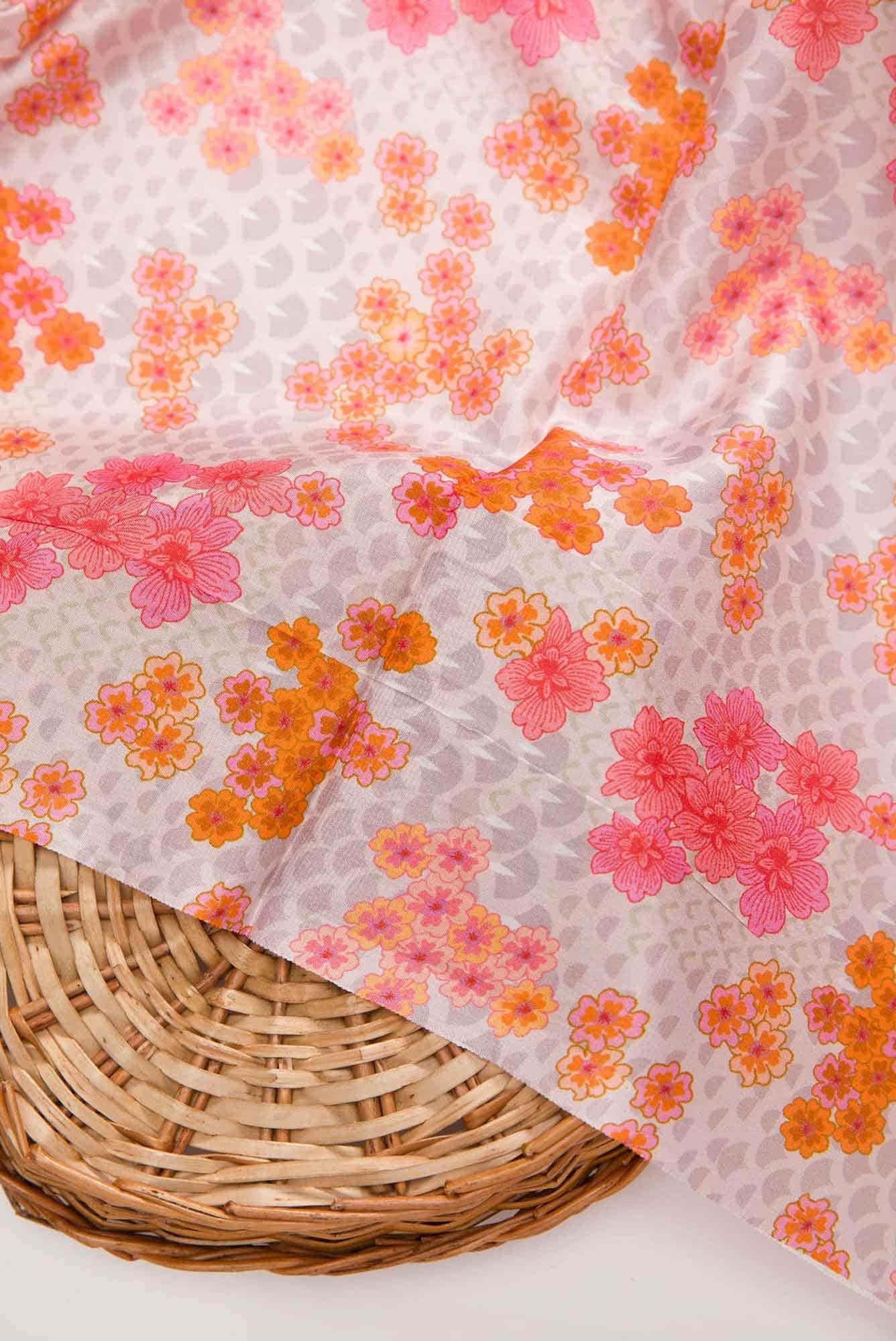 Sandal Printed Silk Dress Material