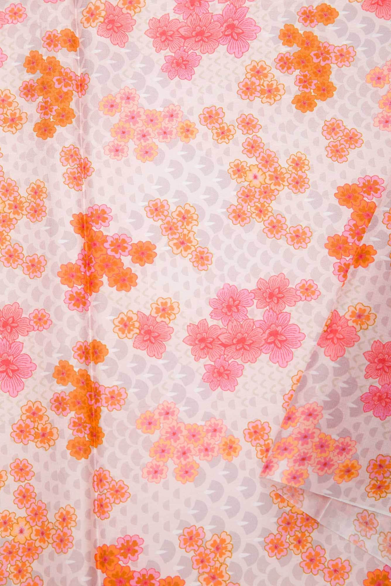 Sandal Printed Silk Dress Material