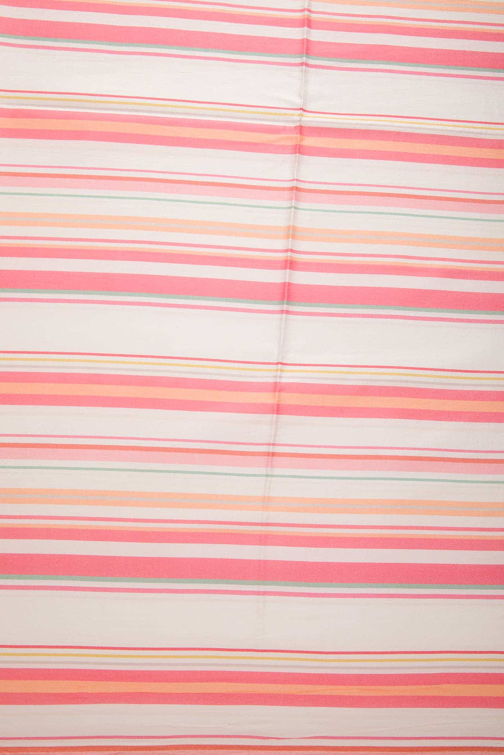 Peach and Off White Printed Silk Dress Material