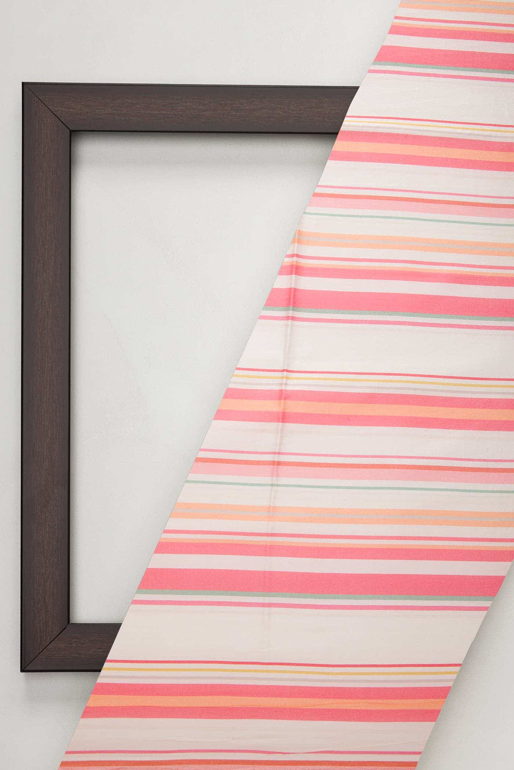 Peach and Off White Printed Silk Dress Material