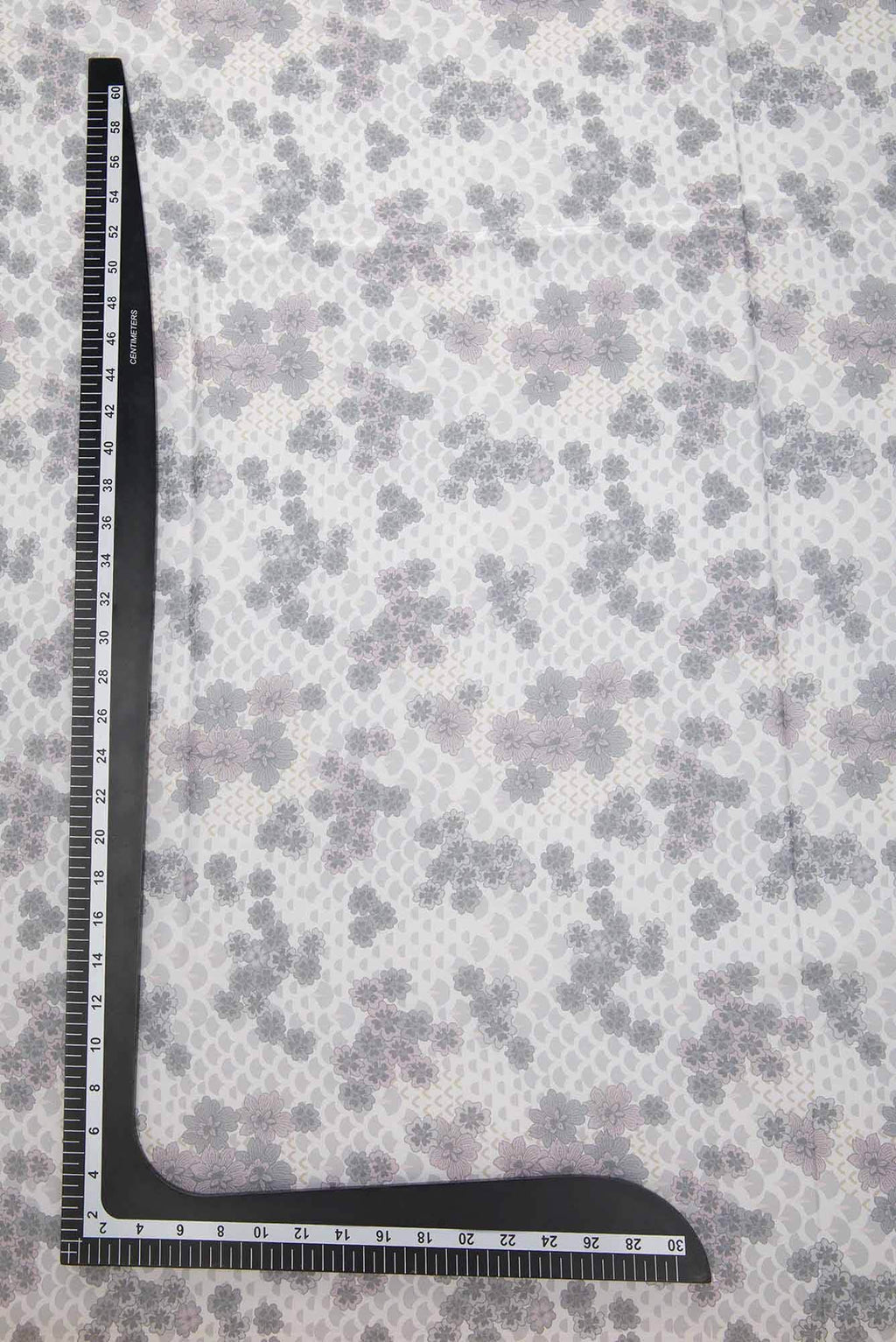 Off White Printed Silk Dress Material