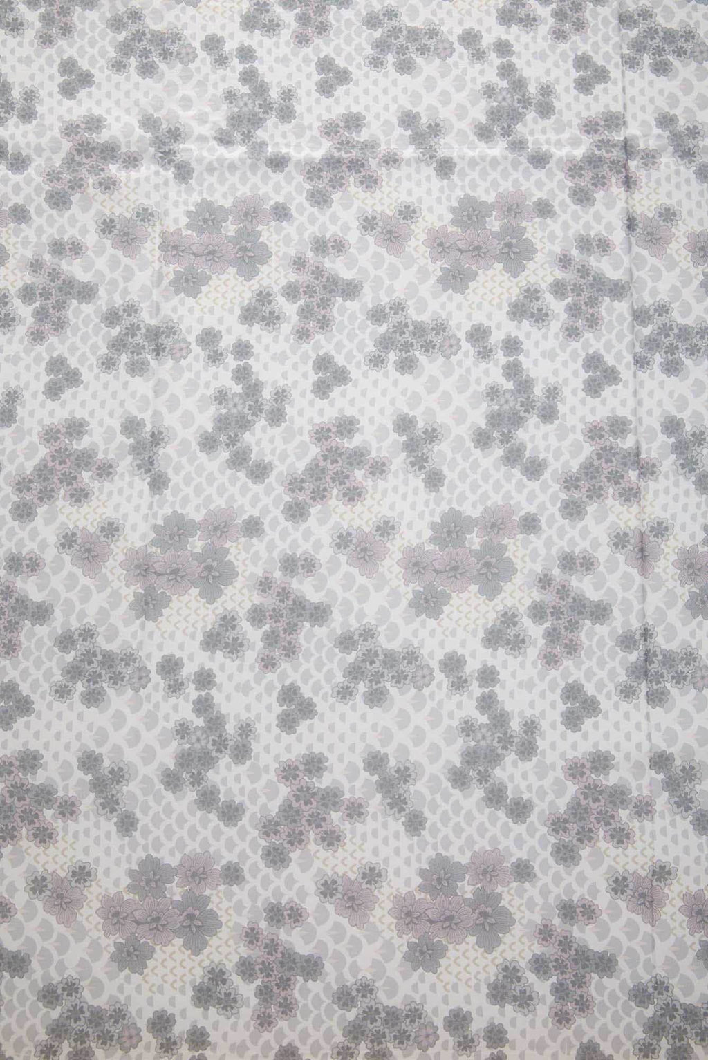 Off White Printed Silk Dress Material