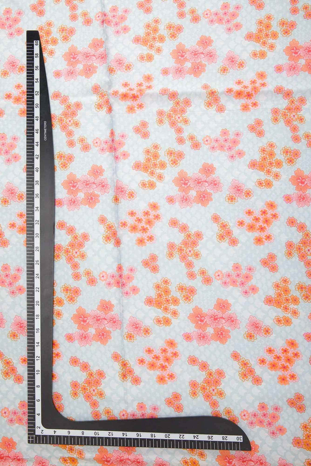 Blue Printed Silk Dress Material